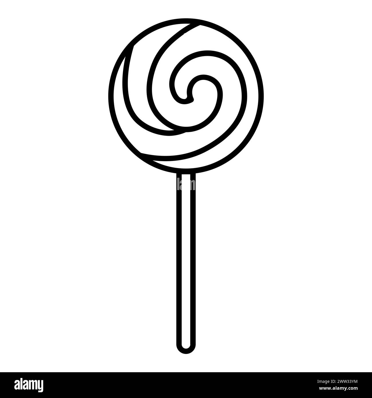 Schwarzes Vektor-Lutscher-Symbol auf weißem Hintergrund Stock Vektor