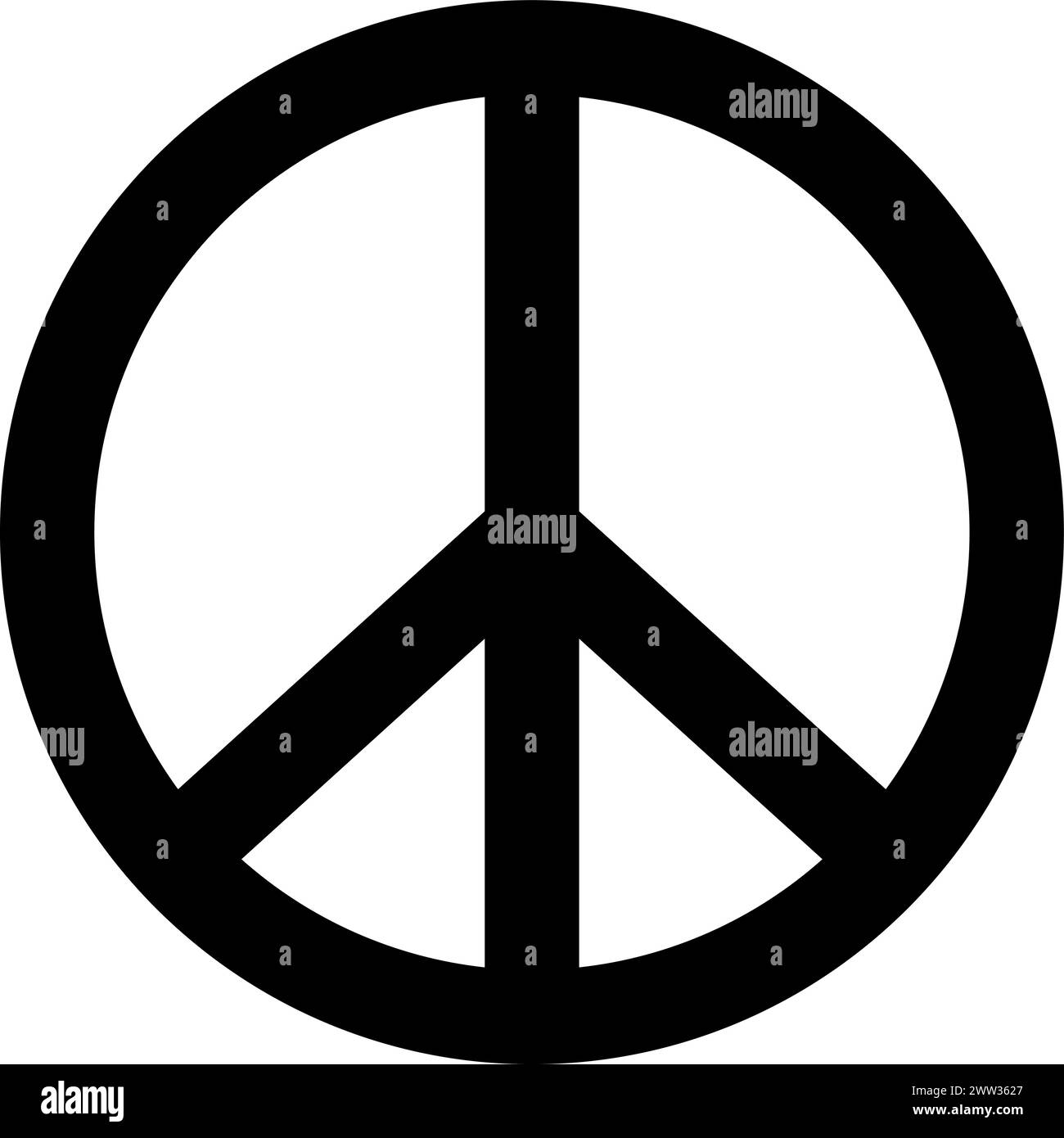 Friedenszeichen, religiöses Symbol. Pacificistisches Piktogramm der traditionellen Kultkultur und Verehrung. Einfacher Schwarzweiß-Vektor isoliert auf weiß b Stock Vektor