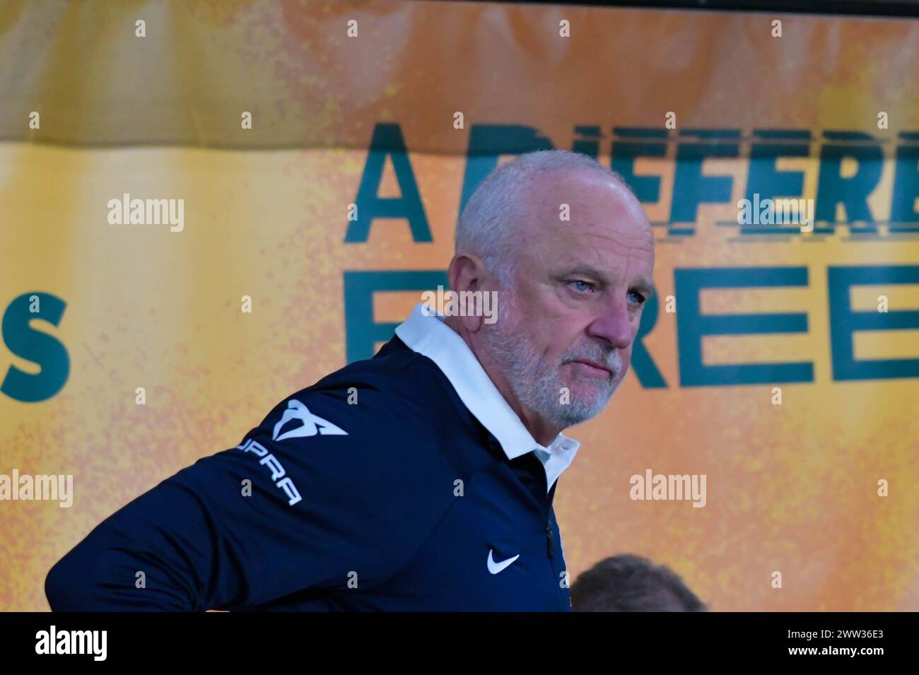 Sydney, Australien. 20. März 2024 Trainer von Socceroos Graham Arnold während des WM-Qualifikationsspiels AFC Australien gegen Libanon. Quelle: Kleber Osorio/Alamy Live News Stockfoto