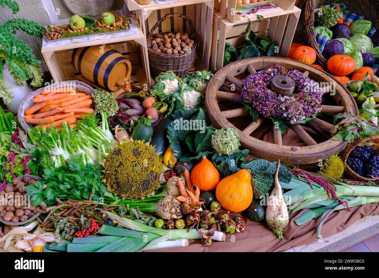 Thanksgiving, Thanksgiving-Altar, Wallfahrtskirche St. Johannes Baptist am Bussen, Bussen, Offingen, Schwäbische Alb, Oberschwaben, Schwaben Stockfoto