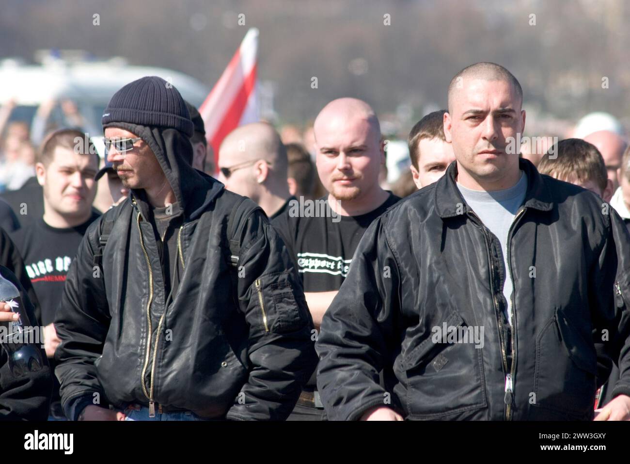 Neofaschisten bei Demonstration der Partei NPD auf der Theresienwiese München Bayern Deutschland Stockfoto
