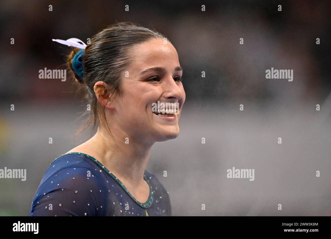 Kate McDonald aus Portrait, Gymnastik, Kunstgymnastik, Gymnastik, Gymnastik, Frauen, EnBW DTB-Pokal, Porsche-Arena, Stuttgart, Baden-Württemberg, Deutschland Stockfoto