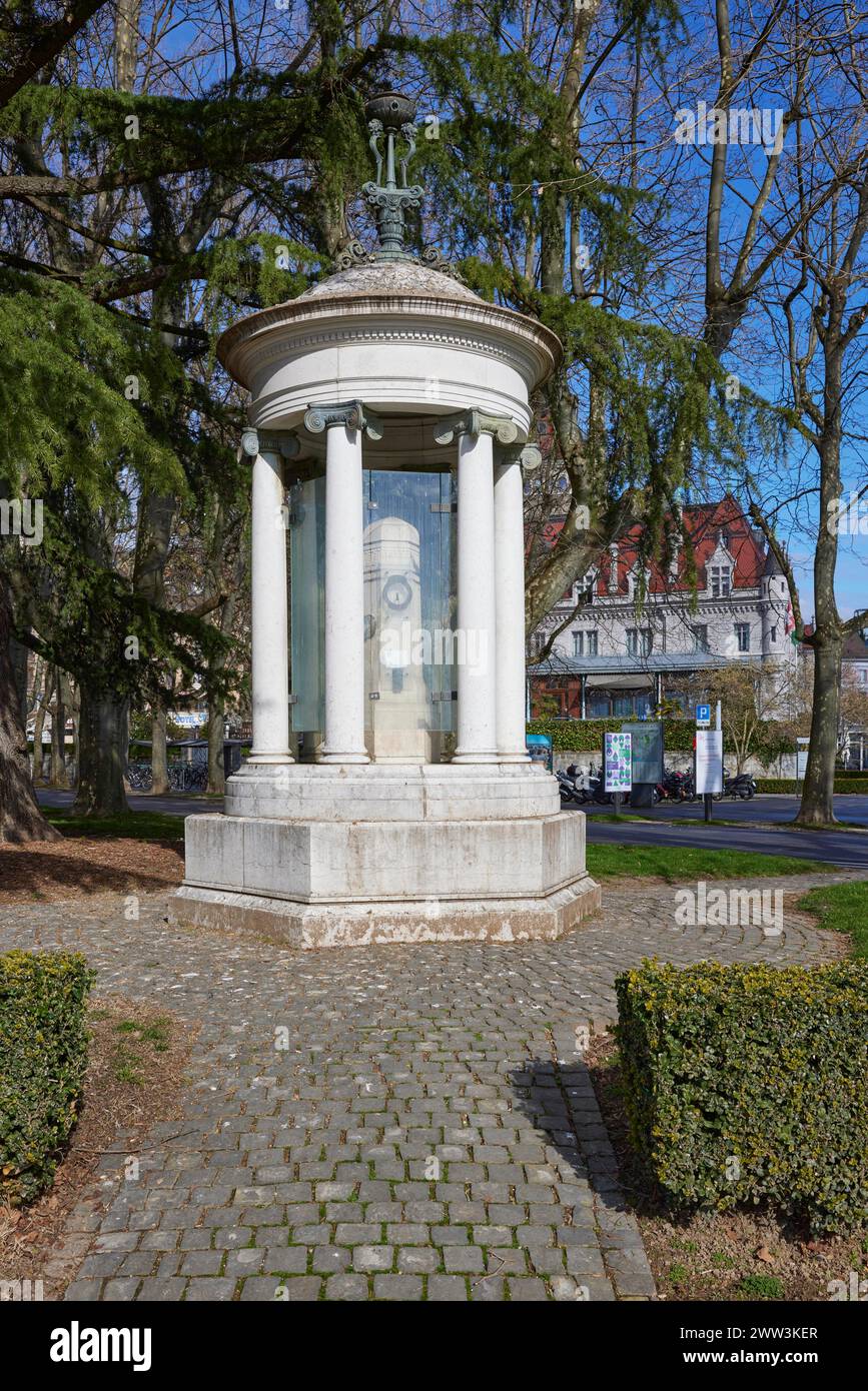 Historische Wettersäule im Stadtteil Ouchy, Lausanne, Stadtteil Lausanne, Waadt, Schweiz Stockfoto