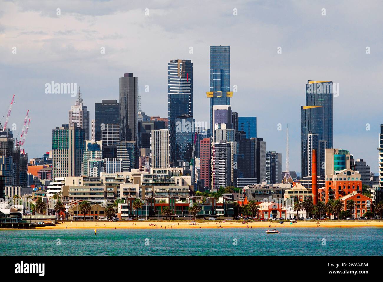 Melbourne Australien Skyline Victoria Port Phillip Bay Indischer Ozean Stockfoto