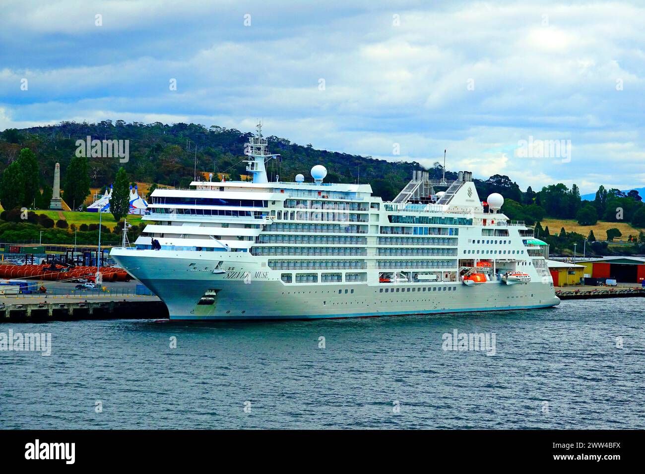 Oceania Regatta Kreuzfahrtschiff Hobart Tasmanien Australien River Derwent Indischer Ozean Südpazifik Stockfoto