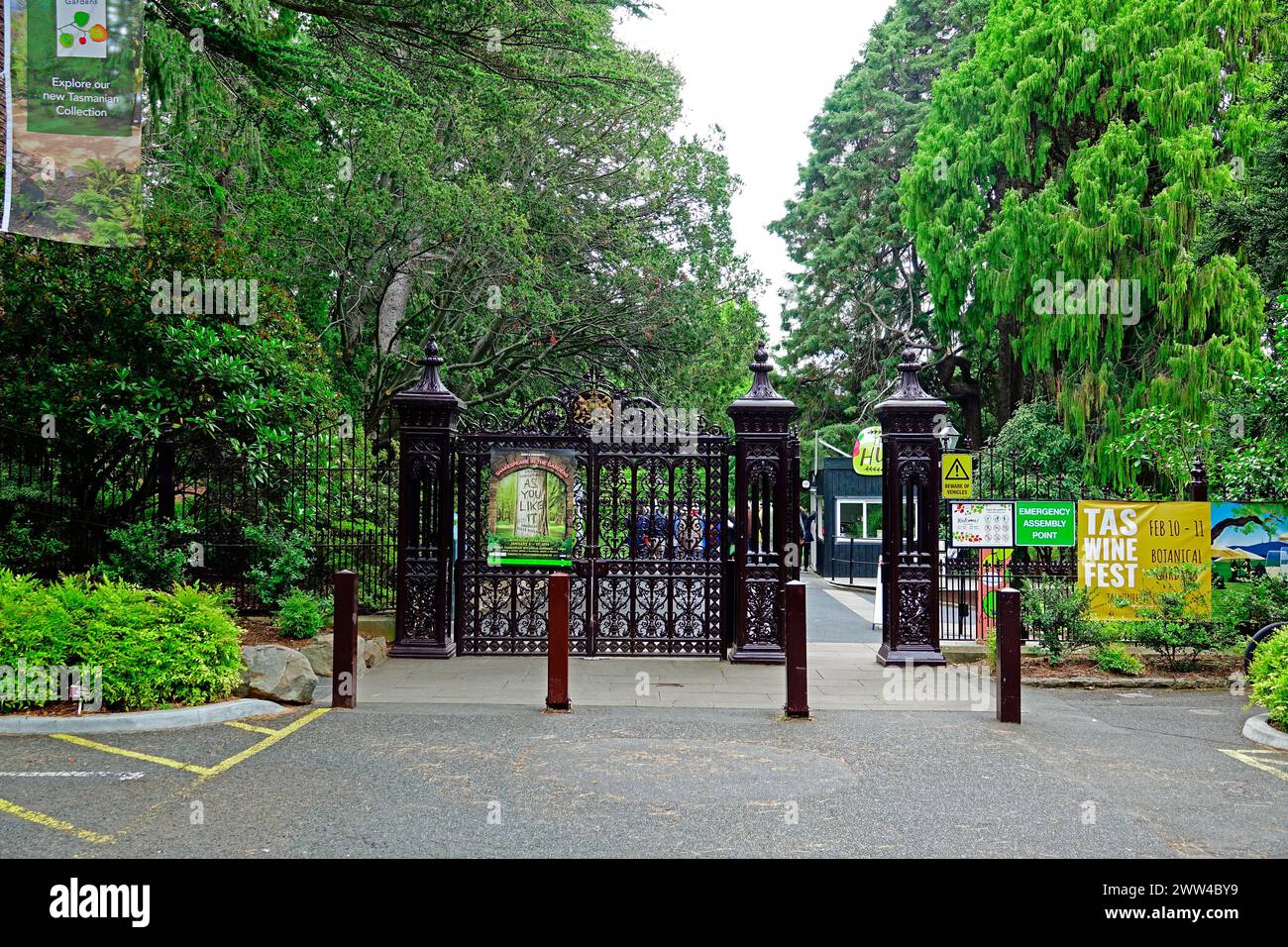 Eingang Royal Tasmanian Botanical Gardens Hobart Tasmania Australien Stockfoto