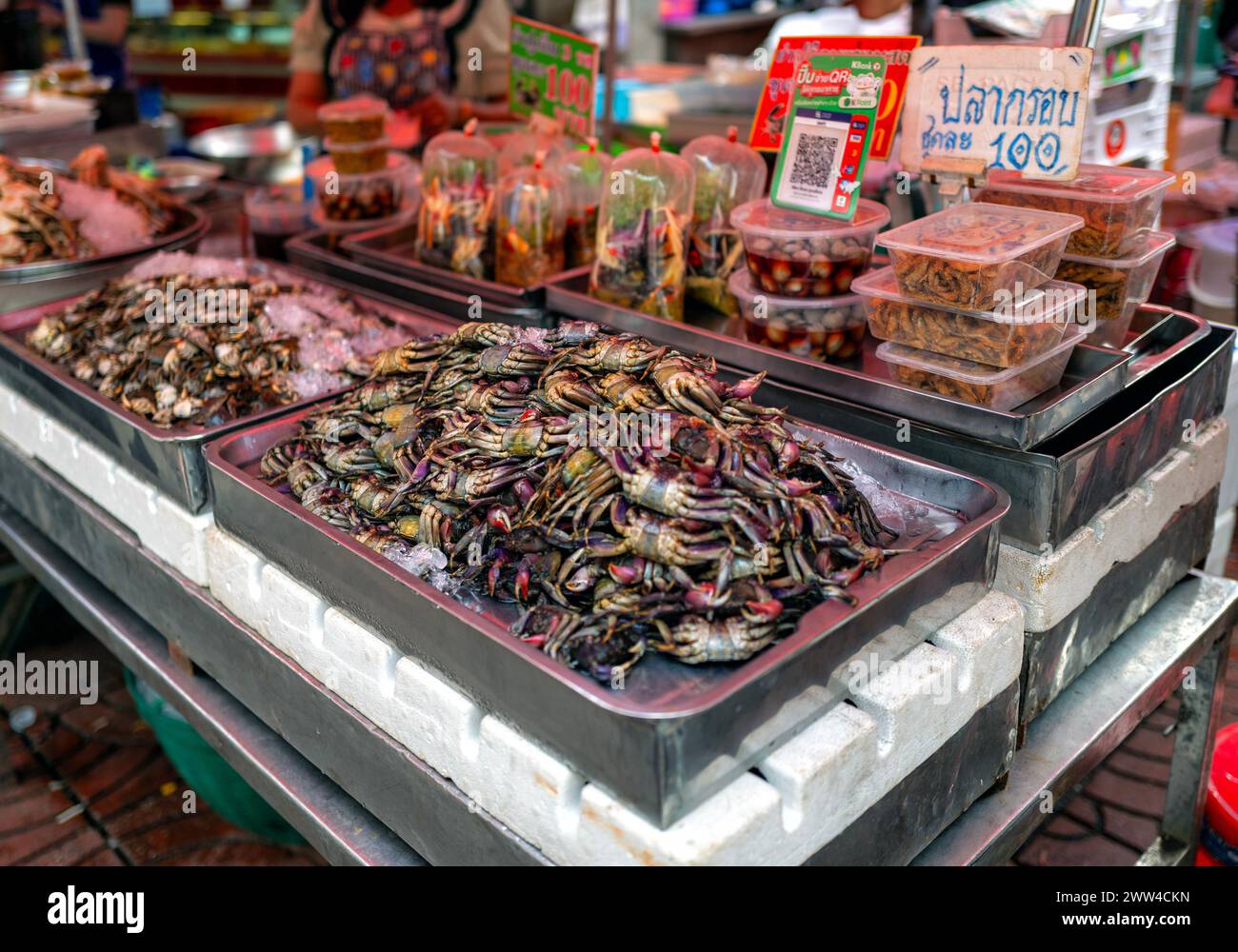 Softshell-Krabben zum Verkauf in Bangkok Thailand Stockfoto
