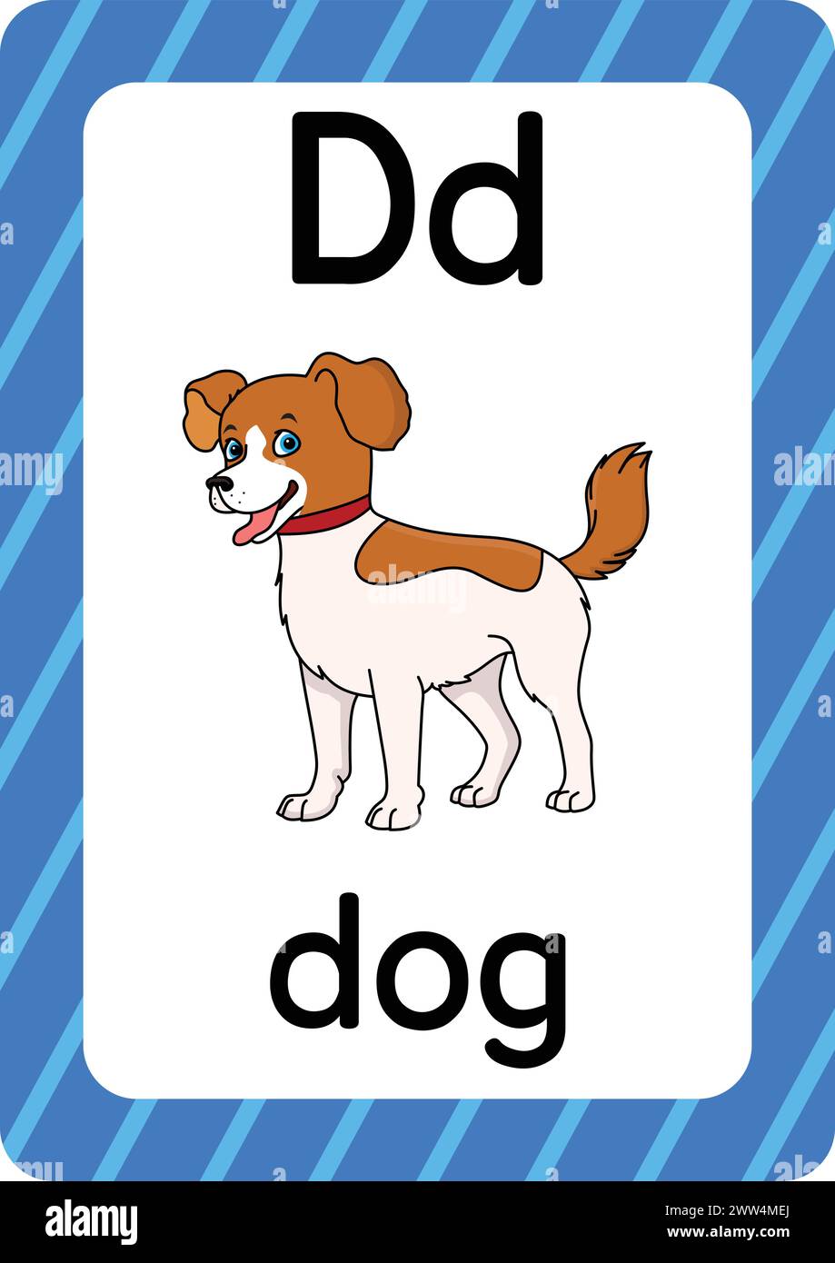 ABC-Karteikarten. Brief, Wort und Bild. Lehrkarten für Kinder. Alphabet Wort und Bild. Alphabetseiten für Kinder. Stock Vektor