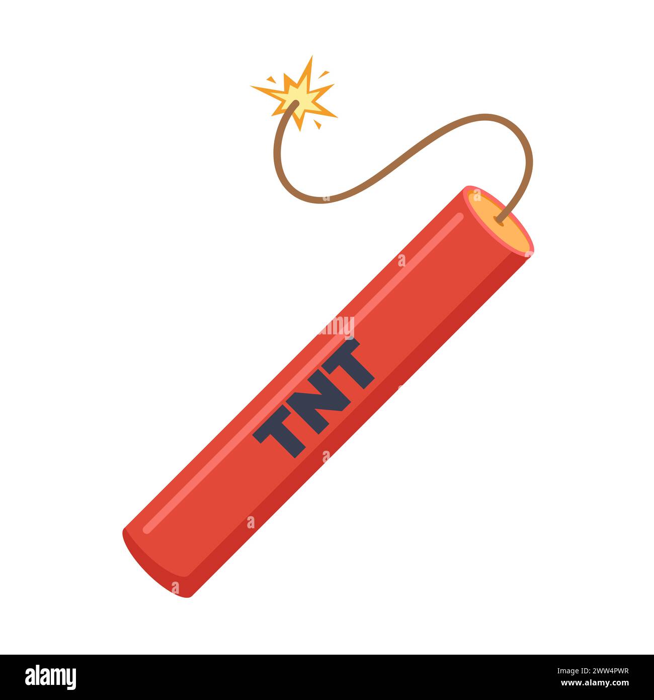 Dynamit-Sticks. Rot klebt mit brennenden Sicherungen. Trinitrotoluol-Symbol für Sprengkörper. Vektorabbildung Stock Vektor