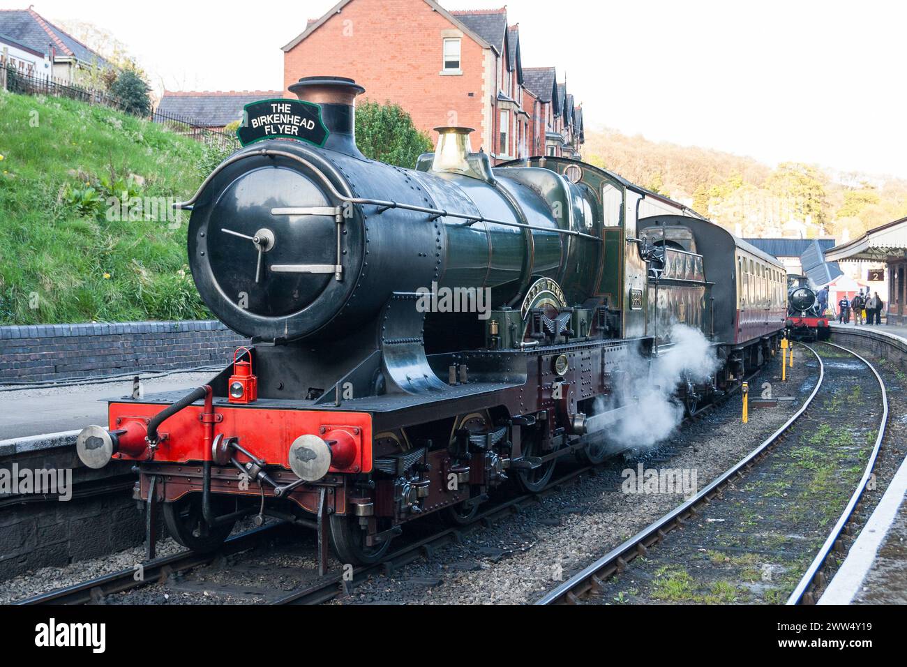 Stadt Truro eine Dampfeisenbahn auf der Llangollenbahn Stockfoto