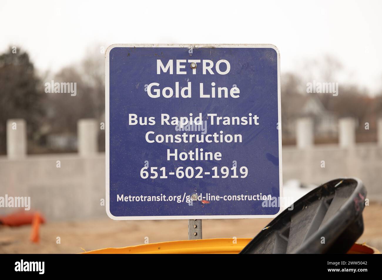 METRO Gold Line Bus Rapid Transit Construction am 21. März 2024 Stockfoto