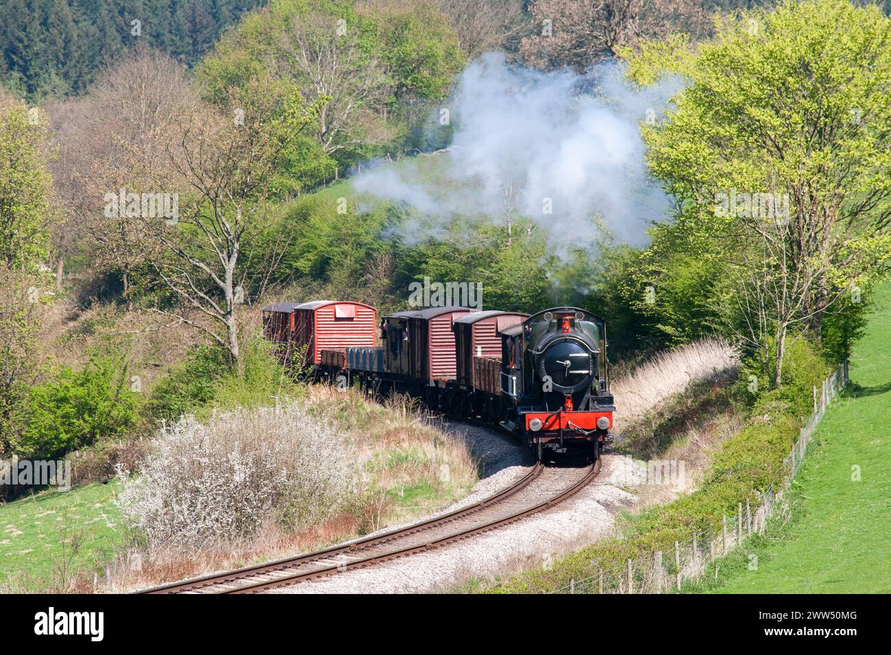 Stadt Truro eine Dampfeisenbahn auf der Llangollenbahn Stockfoto