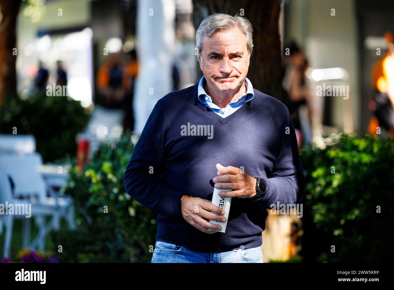 21. März 2024: Melbourne Grand Prix Circuit, Melbourne, Victoria, Australien; Australian Formel 1 Grand Prix: Ankunft und Inspektionstag: Rallye-Legende Carlos Sainz SNR bei der australischen Formel 1 Stockfoto