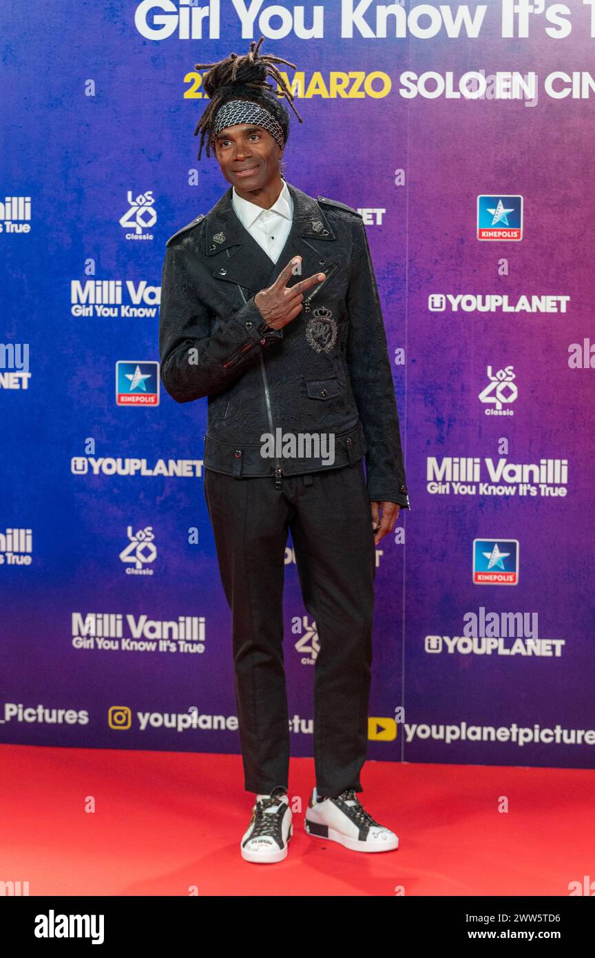 Madrid, Madrid, Spanien. März 2024. FAB MORVAN (MILLI VANILLI).@FABMORVAN. (Kreditbild: © Oscar Manuel Sanchez/ZUMA Press Wire) NUR REDAKTIONELLE VERWENDUNG! Nicht für kommerzielle ZWECKE! Stockfoto