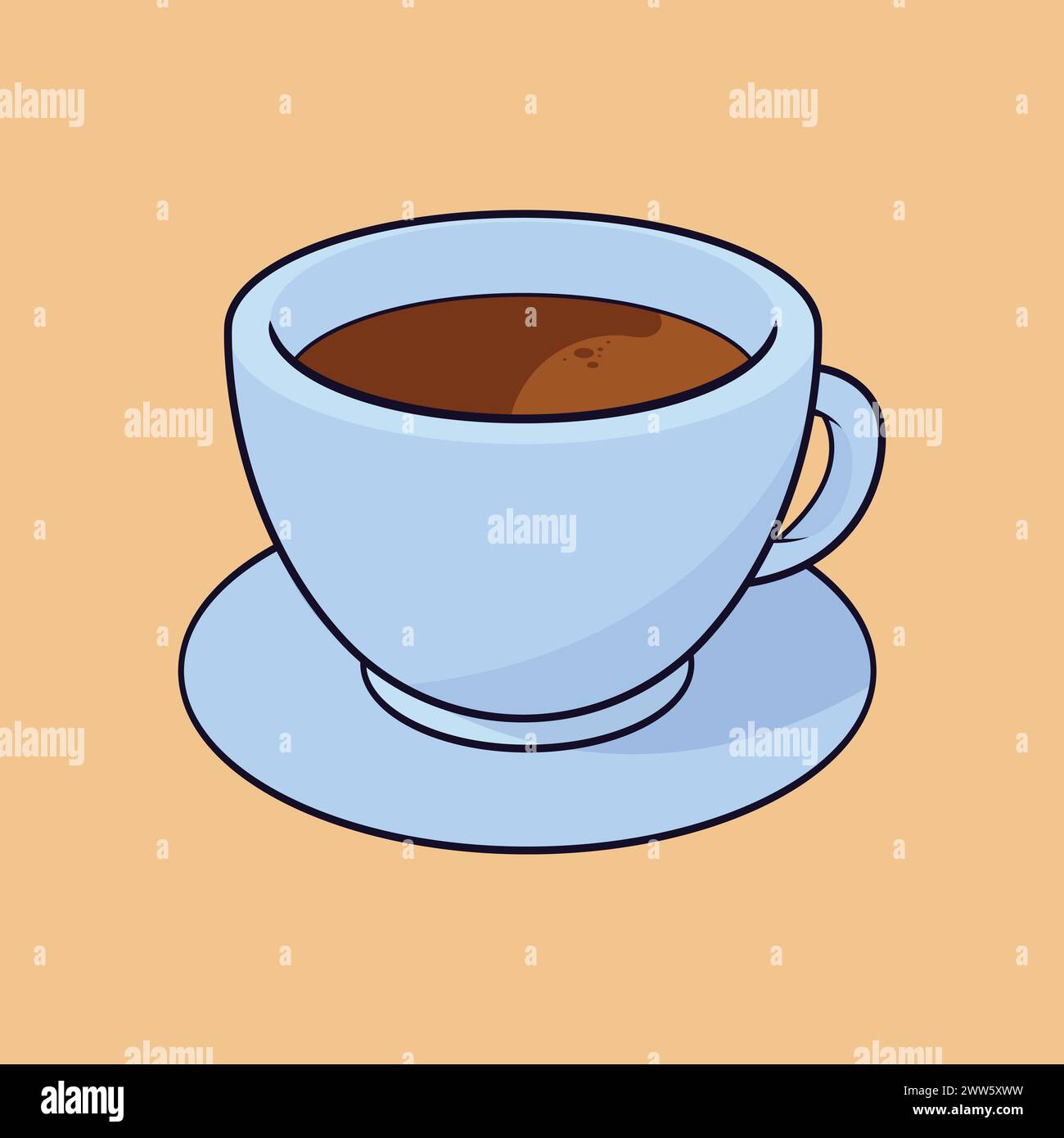 Frischer Kaffee Tasse Vektor Illustration Symbol Kaffeebohnen Symbol Büro Kaffee Symbol Stock Vektor