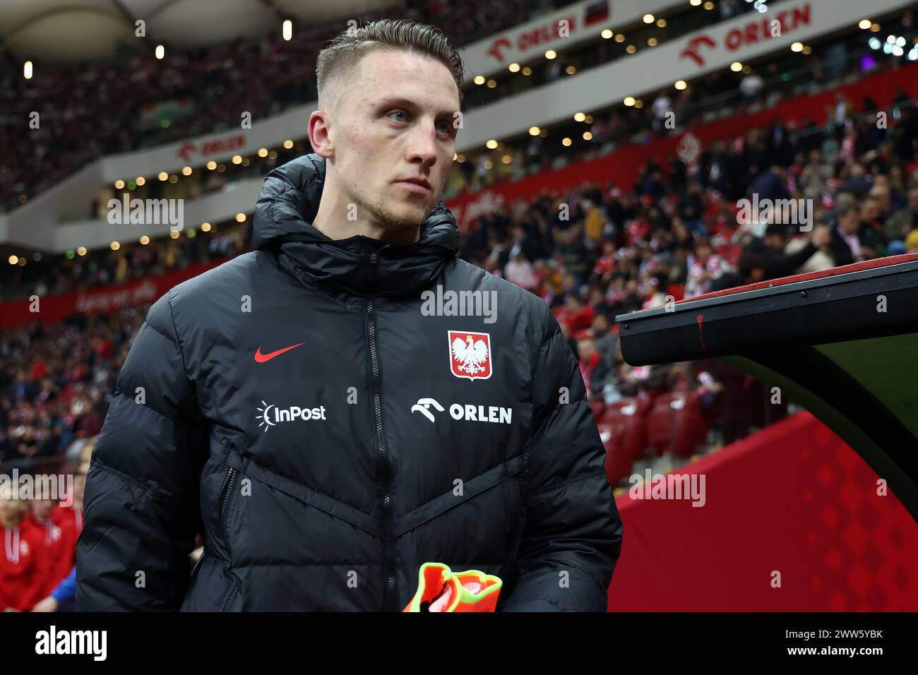 Warschau, Pologne. Februar 2024. Marcin Bulka von Polen während der UEFA Euro 2024, Play-off-Fußballspiel zwischen Polen und Estland am 21. März 2024 im PGE Narodowy Stadion in Warschau, Polen - Foto Piotr Matusewicz/DPPI Credit: DPPI Media/Alamy Live News Stockfoto