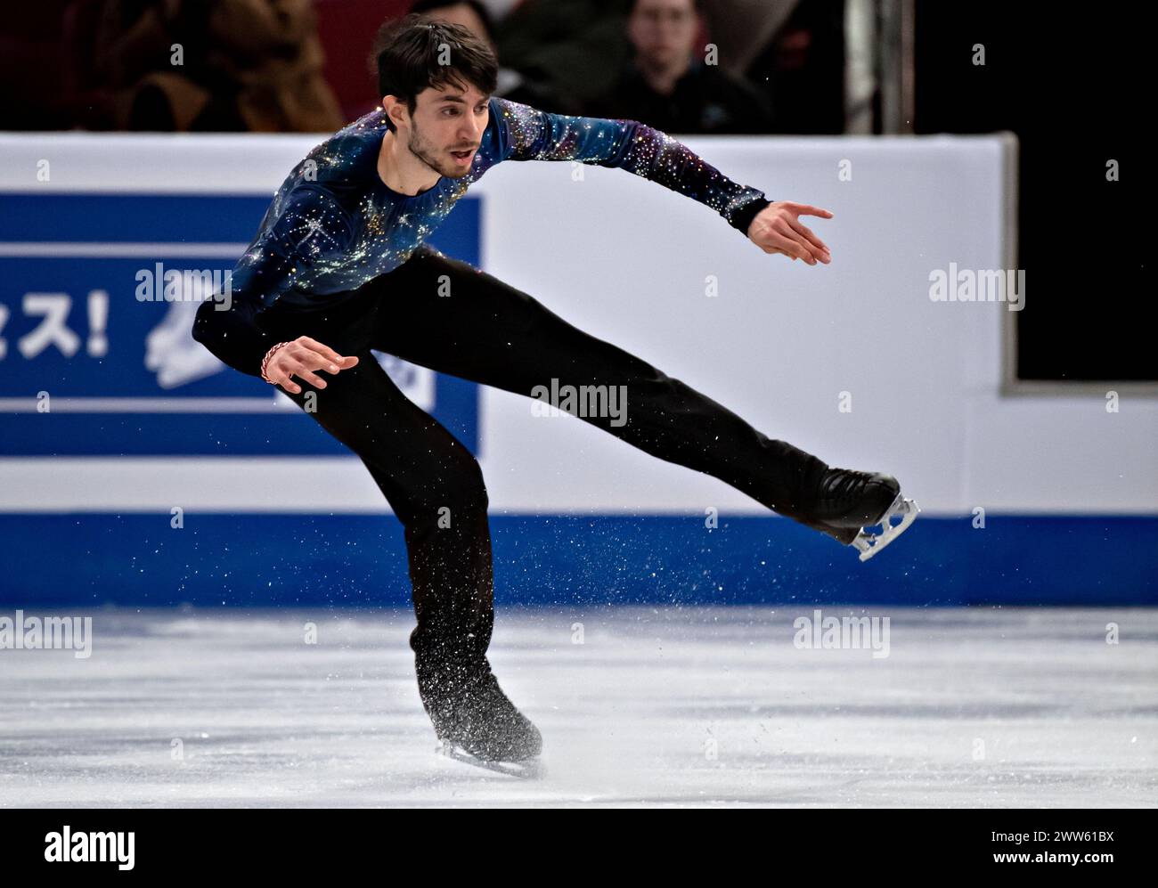 Montreal, Kanada. März 2024. Maurizio Zandron aus Österreich tritt am 21. März 2024 im Bell Centre in Montreal, Kanada, bei den Weltmeisterschaften der International Skating Union (ISU) an. Quelle: Andrew Soong/Xinhua/Alamy Live News Stockfoto