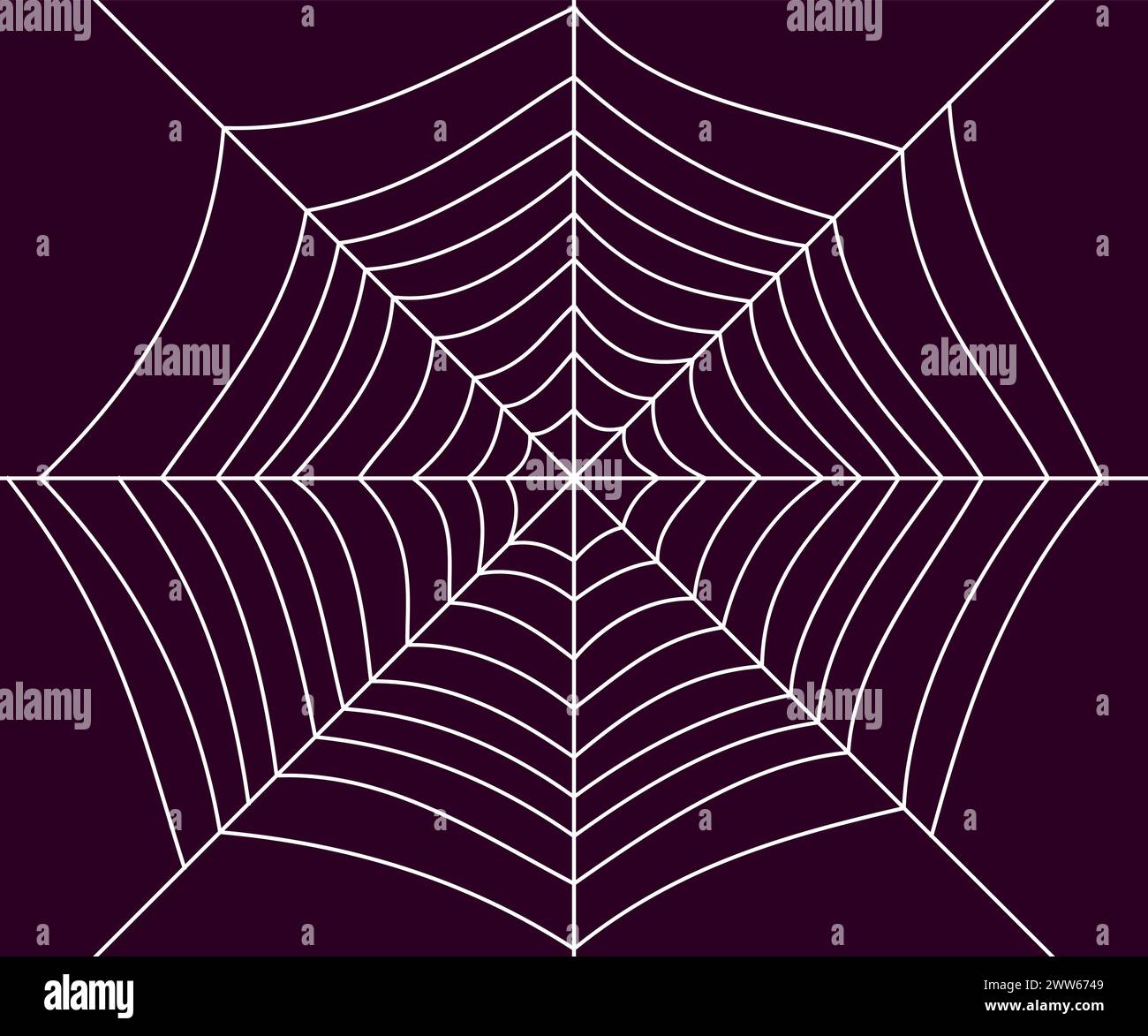 Spinnennetz-Vektordesign. Violetter Hintergrund Stock Vektor