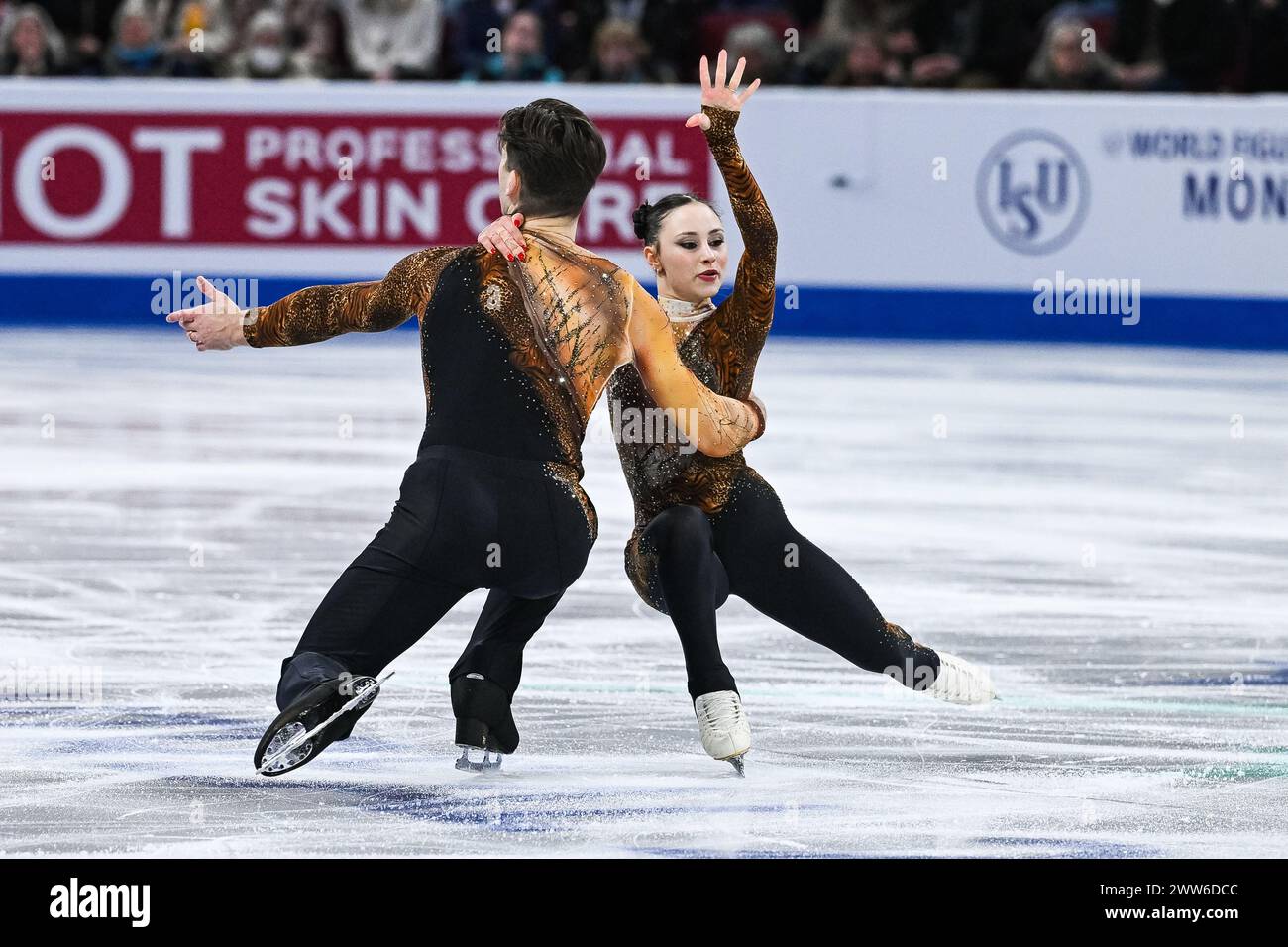 Montreal, Kanada. März 2024. MONTREAL, KANADA - 21. MÄRZ 2024: Lucrezia Beccari und Matteo Gurise (ITA) während der ISU Eiskunstlauf-Weltmeisterschaft im Bell Centre on in Montreal, Kanada. (Foto von David Kirouac/Orange Pictures) Credit: Orange Pics BV/Alamy Live News Stockfoto