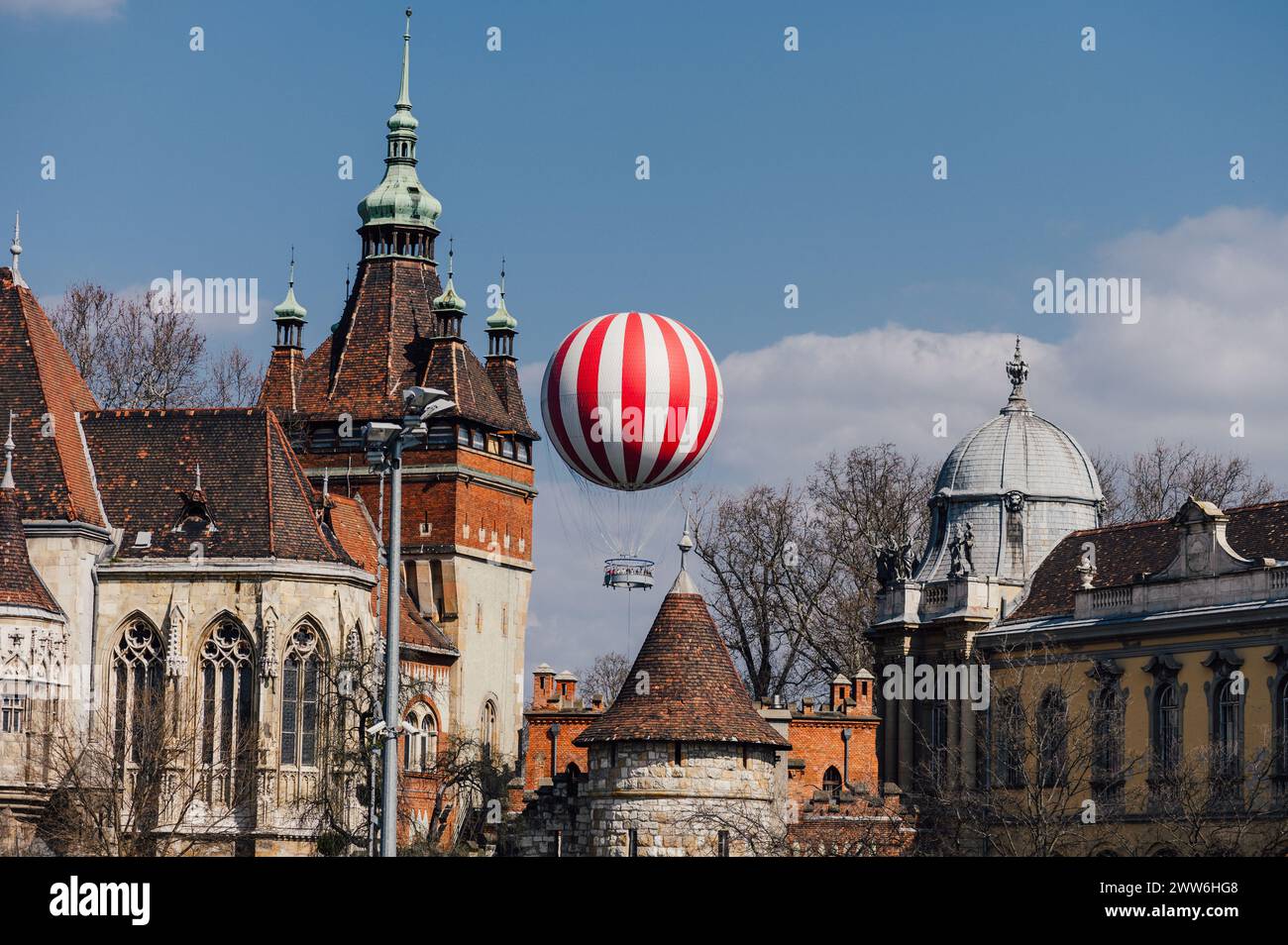 Sightseeing Heißluftballon in Budapest Stockfoto