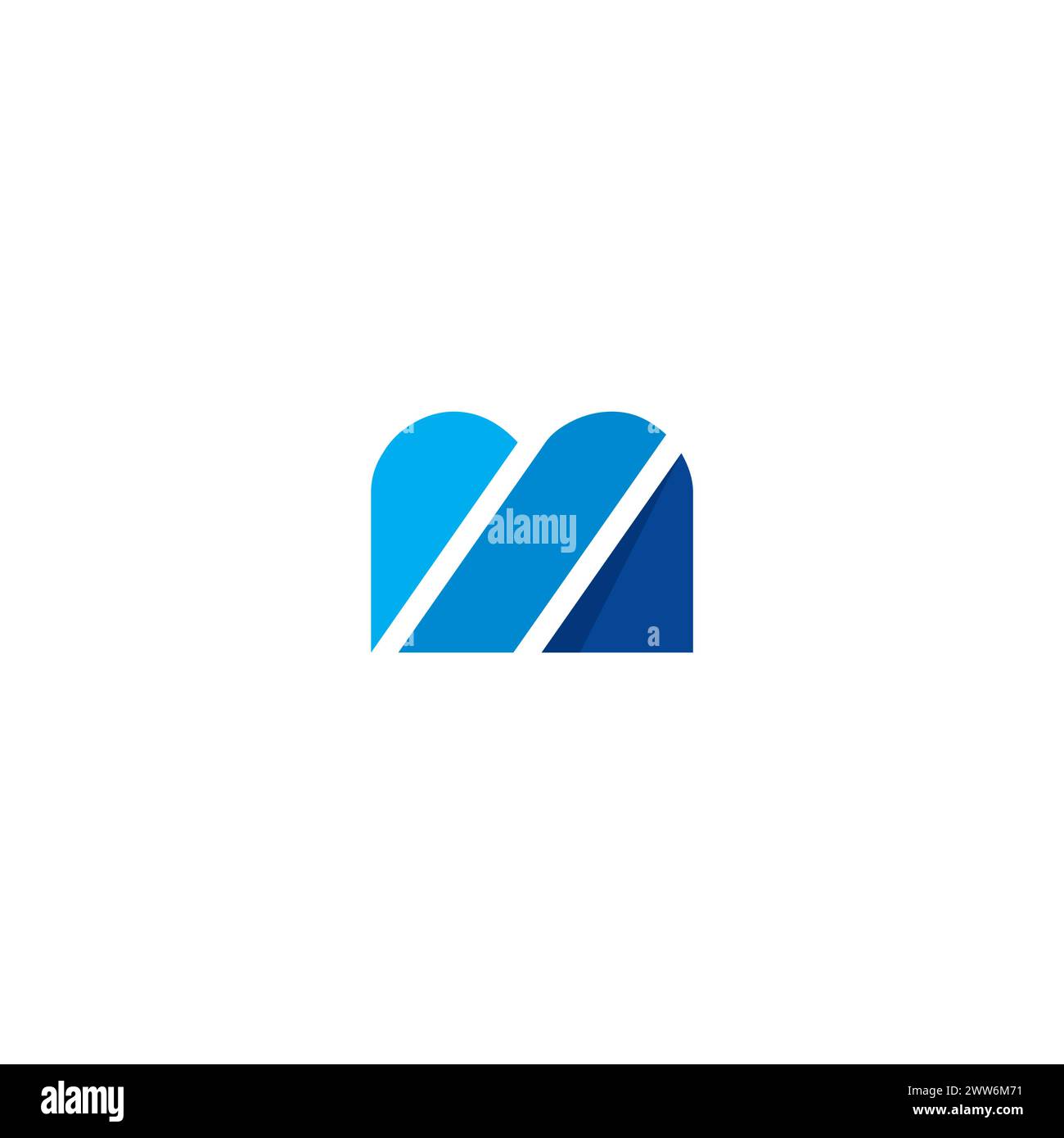 M-Logo mit blauer Farbkombination. M-Symbol Stock Vektor