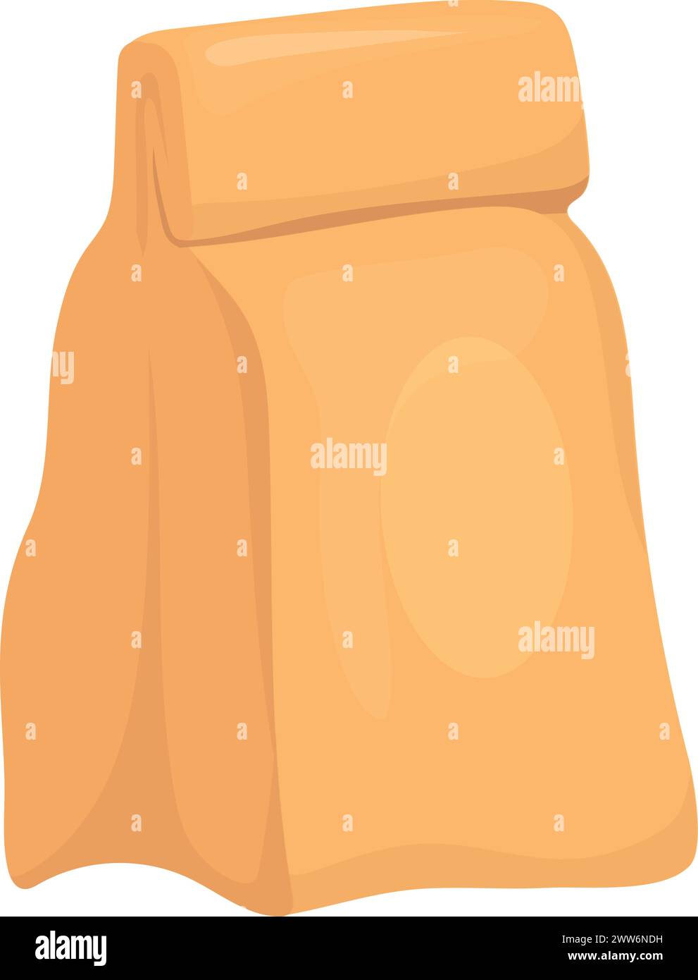 Papiertüte zum Mitnehmen. Essen zum Mitnehmen, isoliert auf weißem Hintergrund Stock Vektor