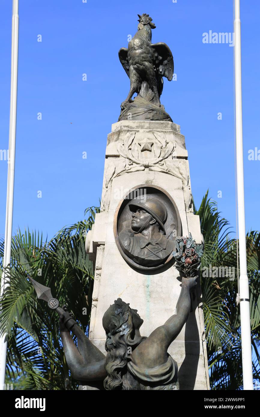 Tribut an die Soldaten von Tahiti, die während des Ersten Weltkrieges von 1914 bis 1918 kämpften. 1.800 junge Polynesier wurden ab 1916 mobilisiert, um zu defe Stockfoto