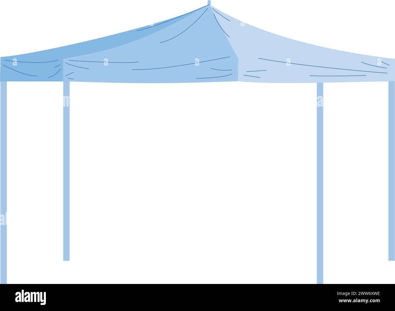 Zelt im Freien. Promo Event Ständer mit weißem Branding isoliert auf weißem Hintergrund Stock Vektor