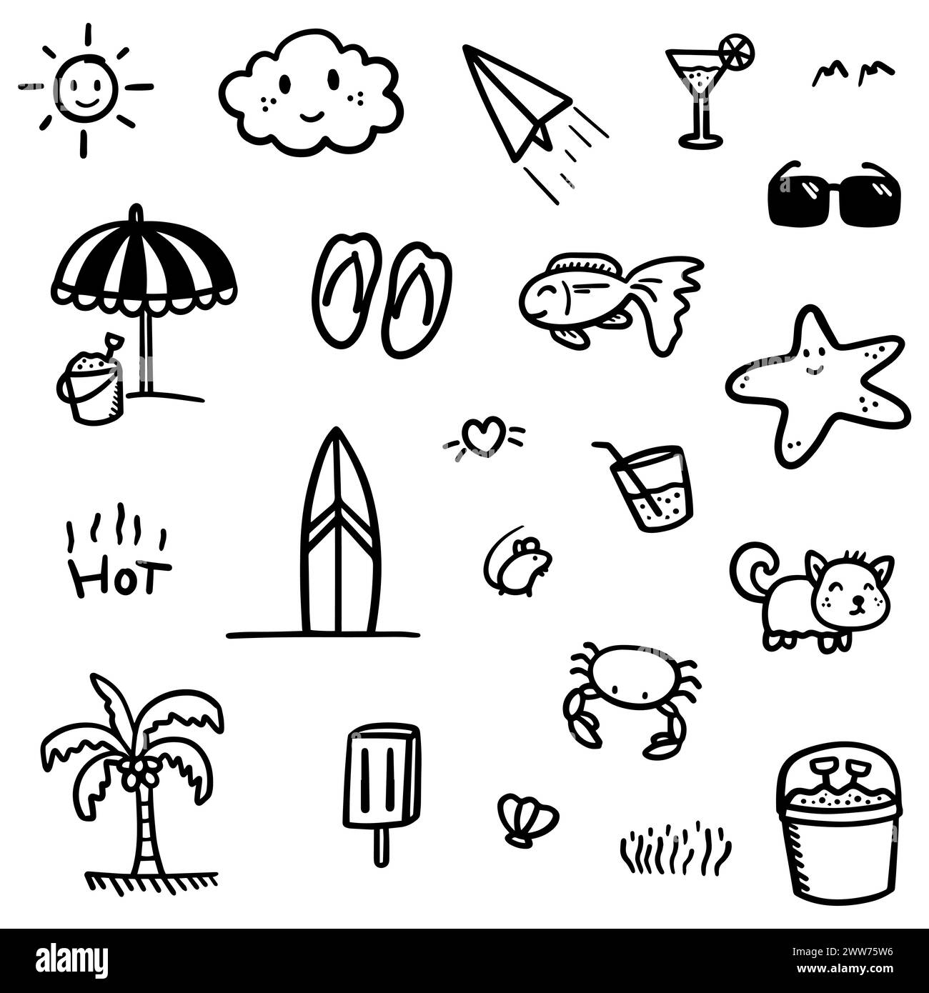 Nahtlose Darstellung des Herzabstraktes im Vektor. Pinselset und Tintenspritzer Stock Vektor