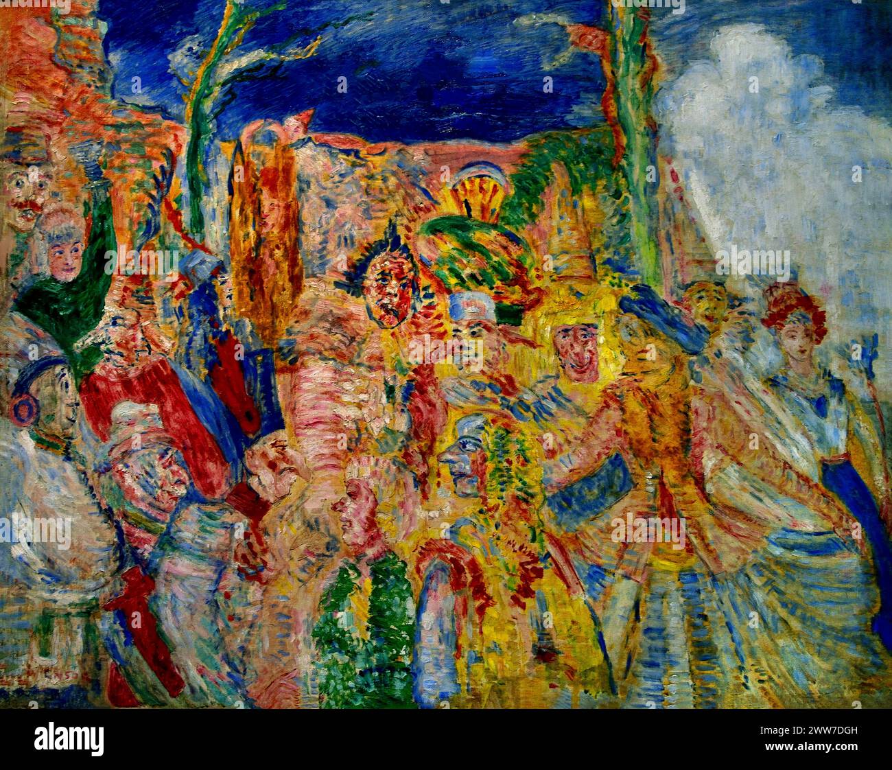 Carnaval de Binche 1924 von James Ensor 1860-1949 Königliches Museum der Schönen Künste, Antwerpen, Belgien, Belgien. Stockfoto