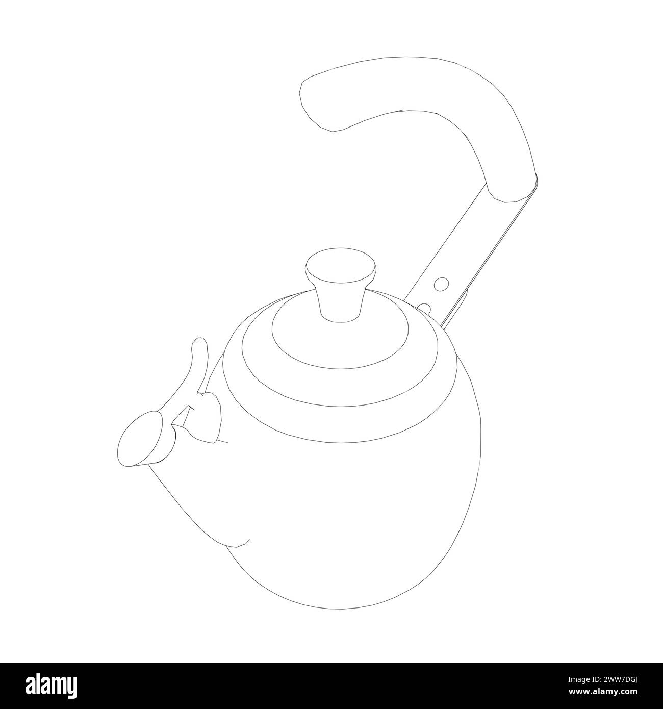 Wasserkocher Vektor-Illustration isoliert auf weißem, Haushaltsgerätlinie umreißen dünnes flaches Design-Zeichen. Stock Vektor Wasserkocher Vektor-Illustration isoliert auf weißem, Haushaltsgerätlinie umreißen dünnes flaches Design-Zeichen. Stock Vektor