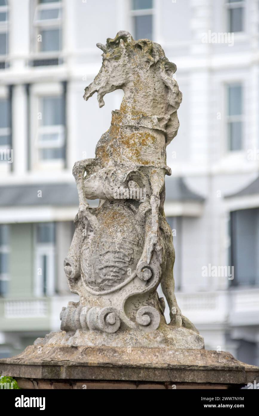 Hastings, 21. März 2024: Einhornstatue an der Küste von Hastings Stockfoto