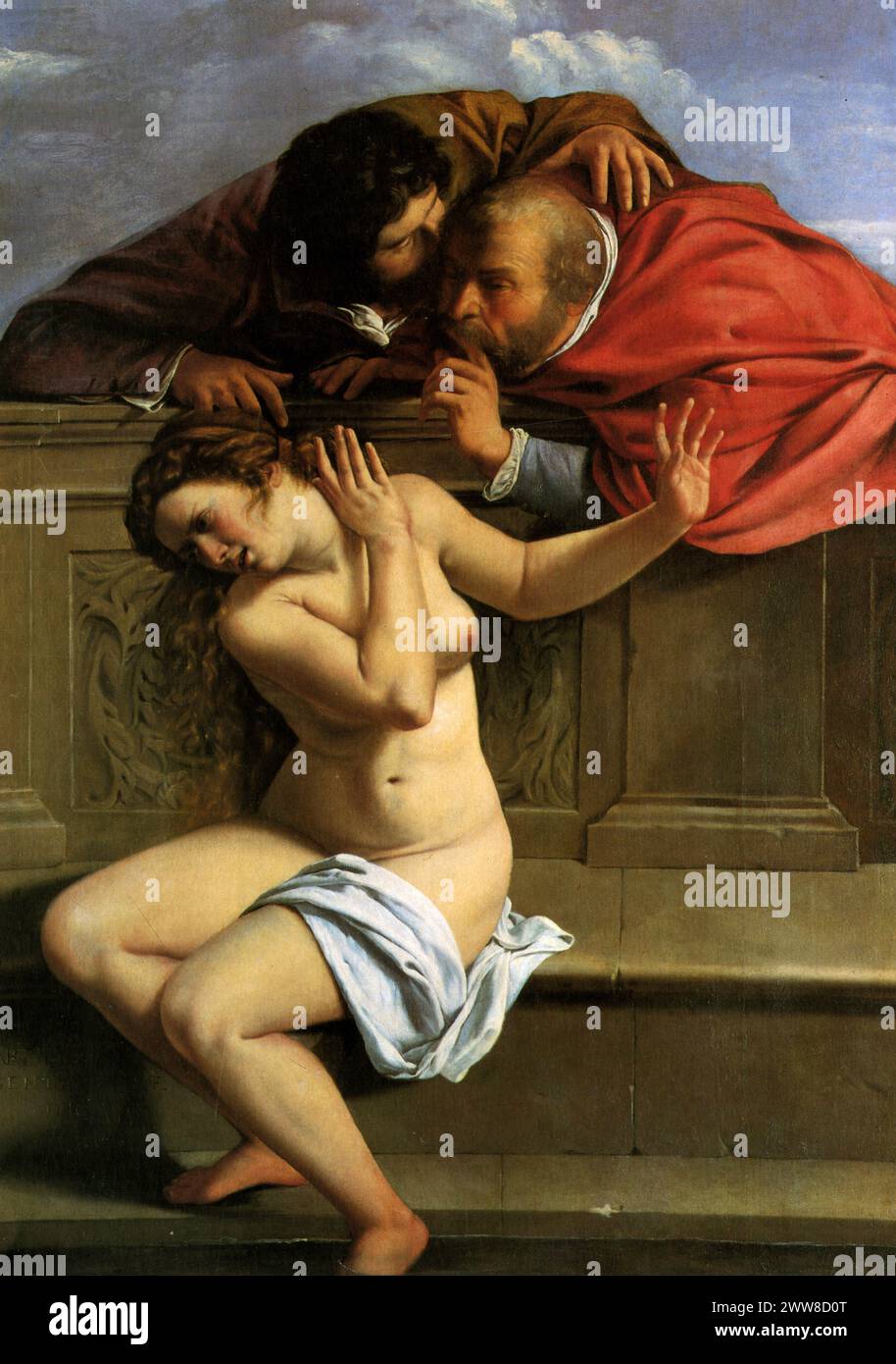 Susanna und die Ältesten, 1610, älteste ihrer erhaltenen Werke, Sammlung Schönborn, Pommersfelden Artemisia Gentileschi Stockfoto