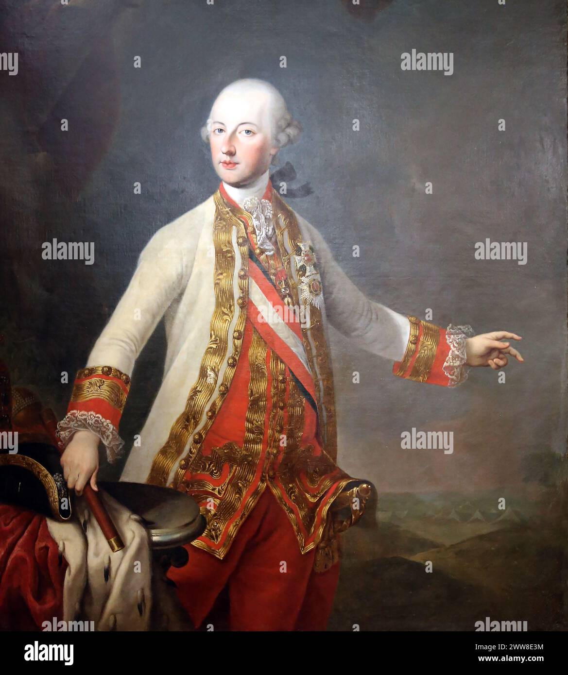 Kaiser Joseph II. Von Österreich (1741-1790). Oil Subre tela. 18. Jahrhundert. Stockfoto