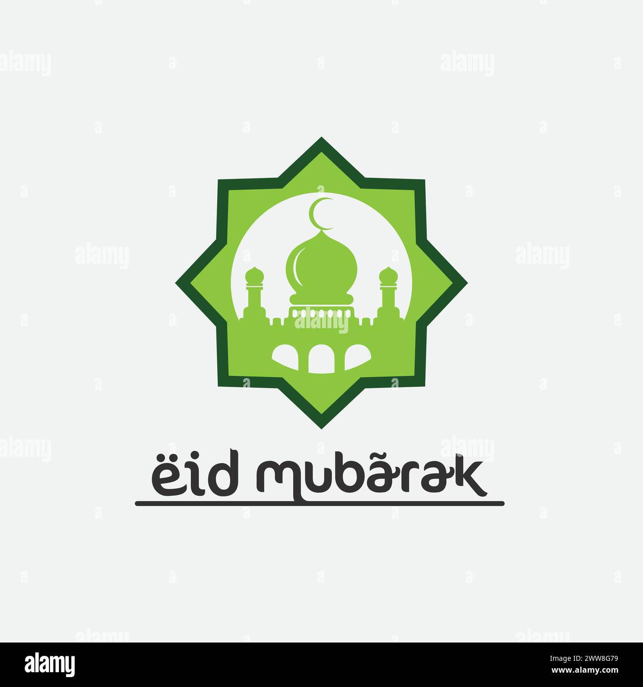 eid mubarak Icon Logo islamische und Ramdhan Religion Illustration Logo Design Vektor Stock Vektor