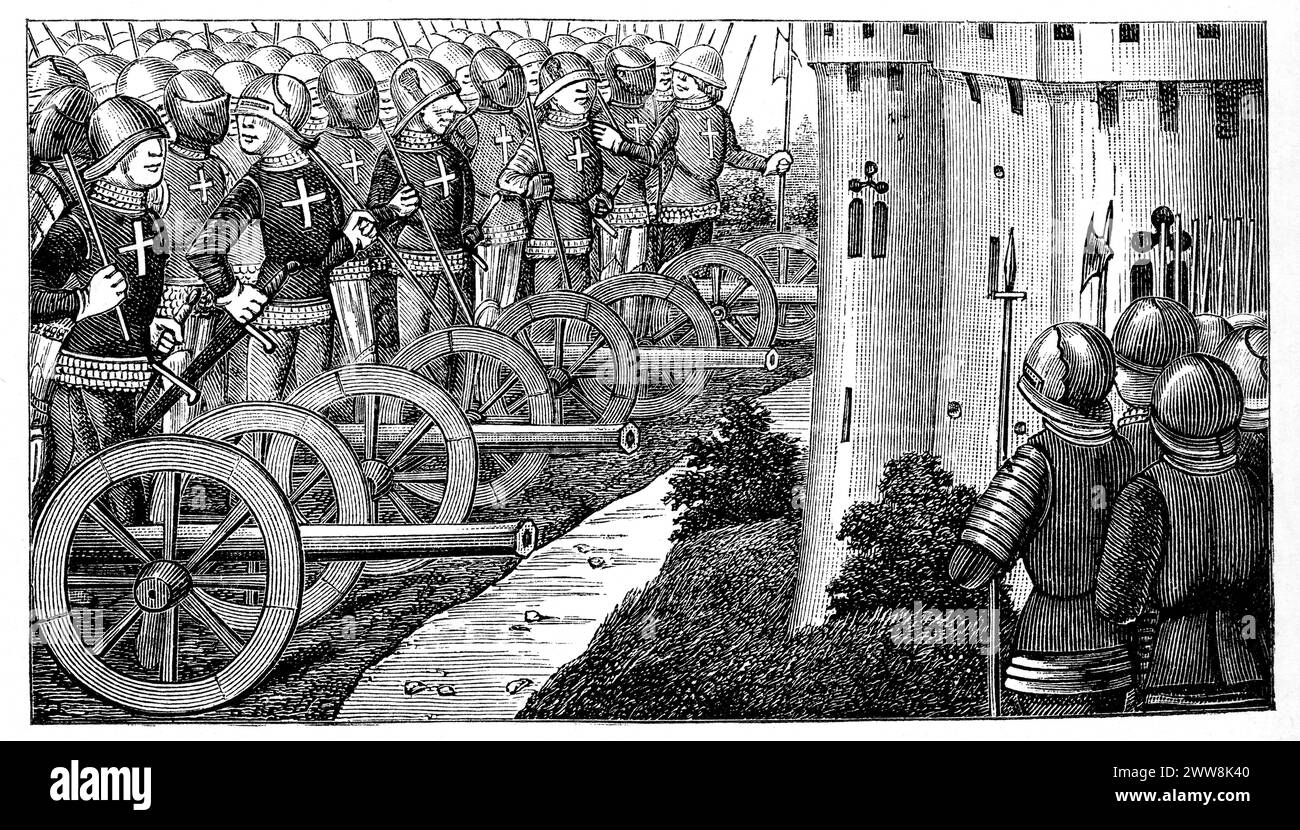 Wie der Comte de Foix starke Plätze in Guienne einnahm. Von Vigiles de Charles VII, 1484 Stockfoto