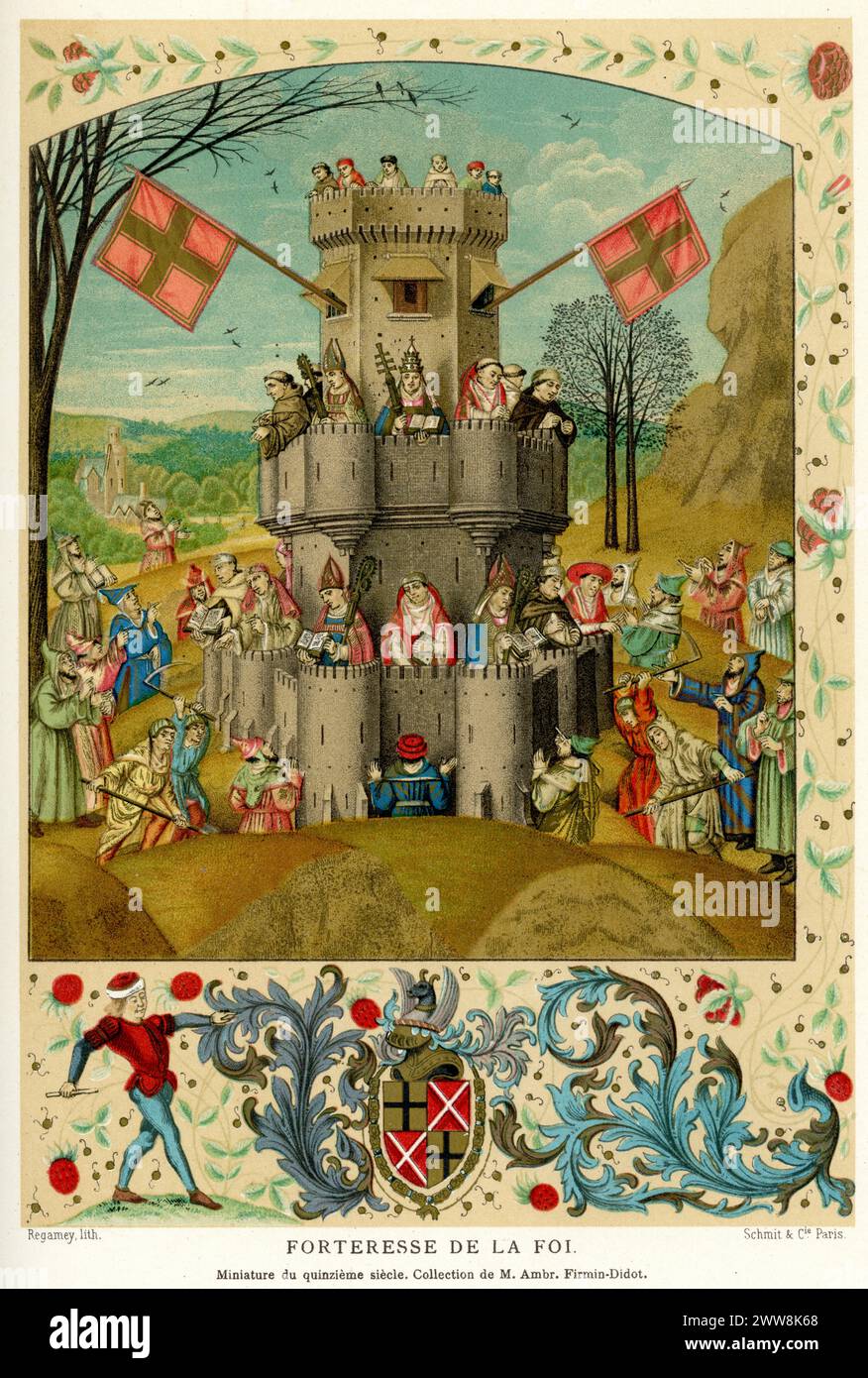 Festung des Glaubens, verteidigt vom Papst. 15. Jahrhundert Stockfoto