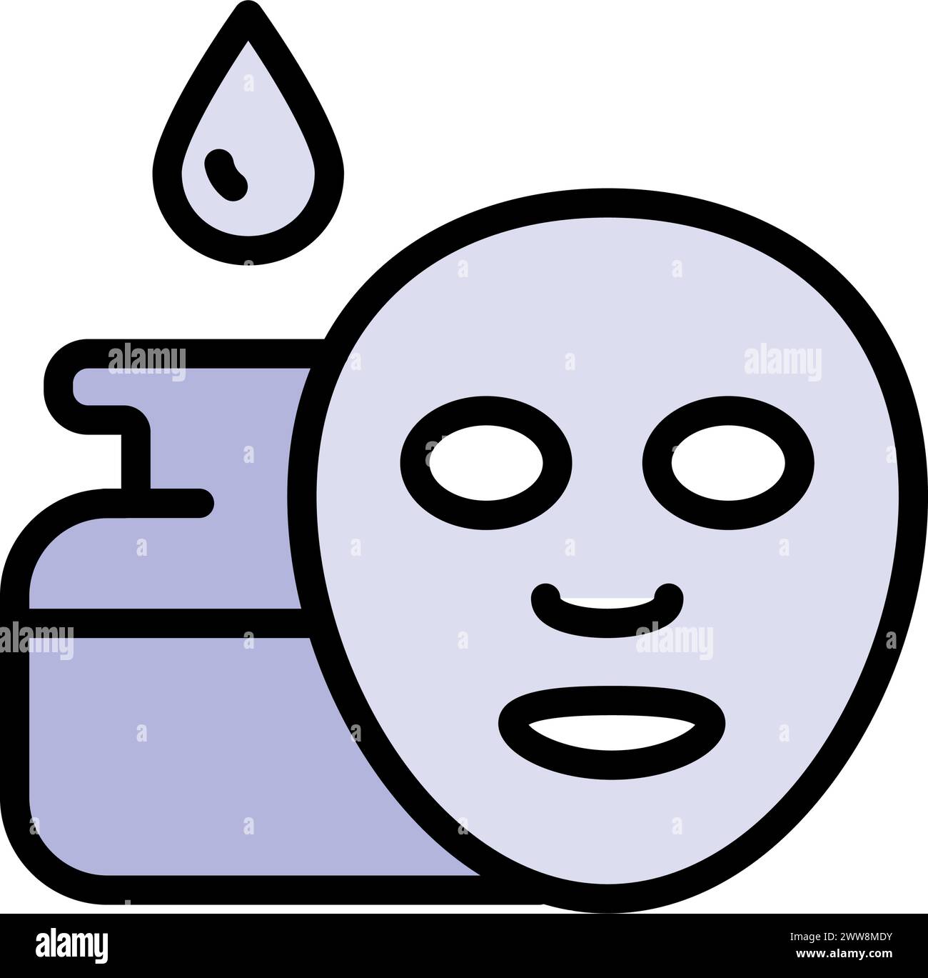 Gesichtsmaske Hautpflege, Spa Pflege. Kosmetologie, Medizin und Gesundheitswesen. Vektordarstellung in einfachem Stil. Stock Vektor