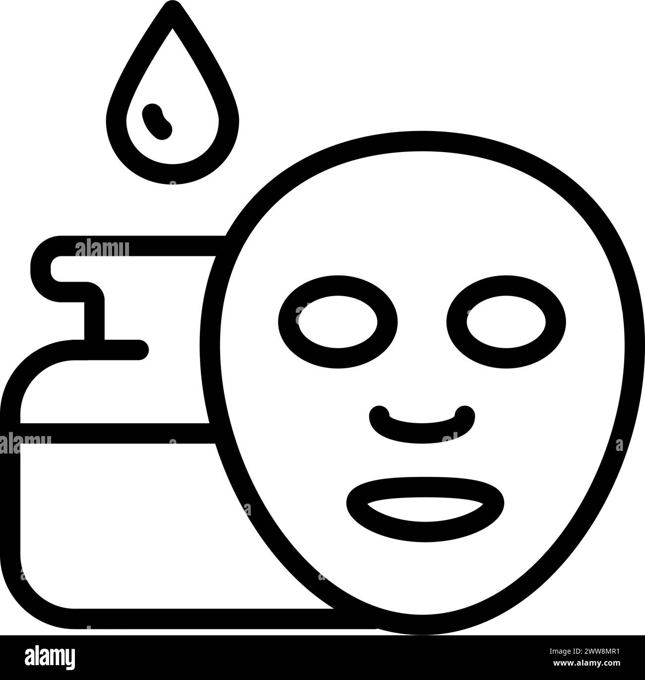 Gesichtsmaske Hautpflege, Spa Pflege. Kosmetologie, Medizin und Gesundheitswesen. Vektordarstellung im Konturstil. Stock Vektor