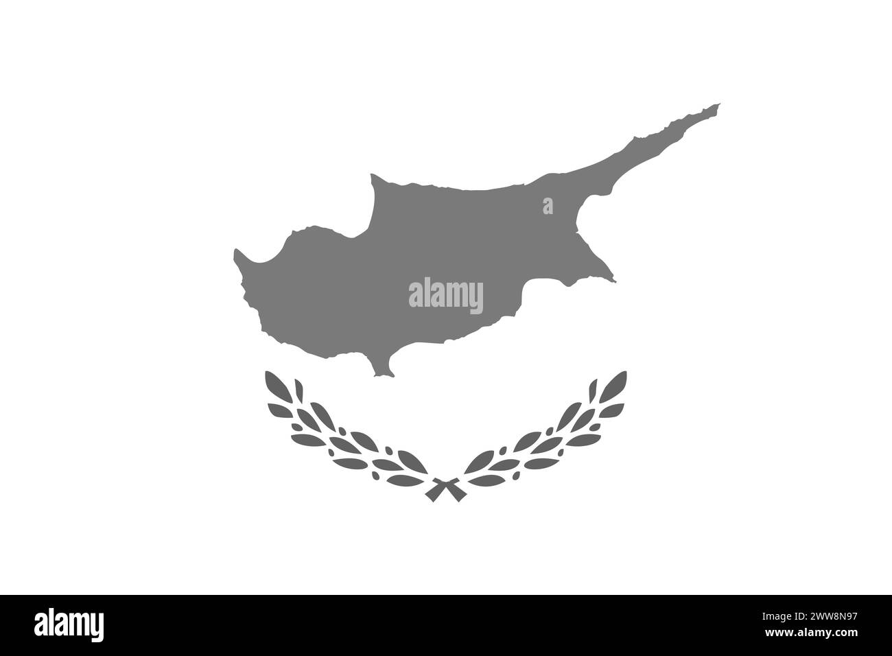 Zyprische Flagge - graue monochrome Vektor-Illustration. Flagge in Schwarz-weiß Stock Vektor