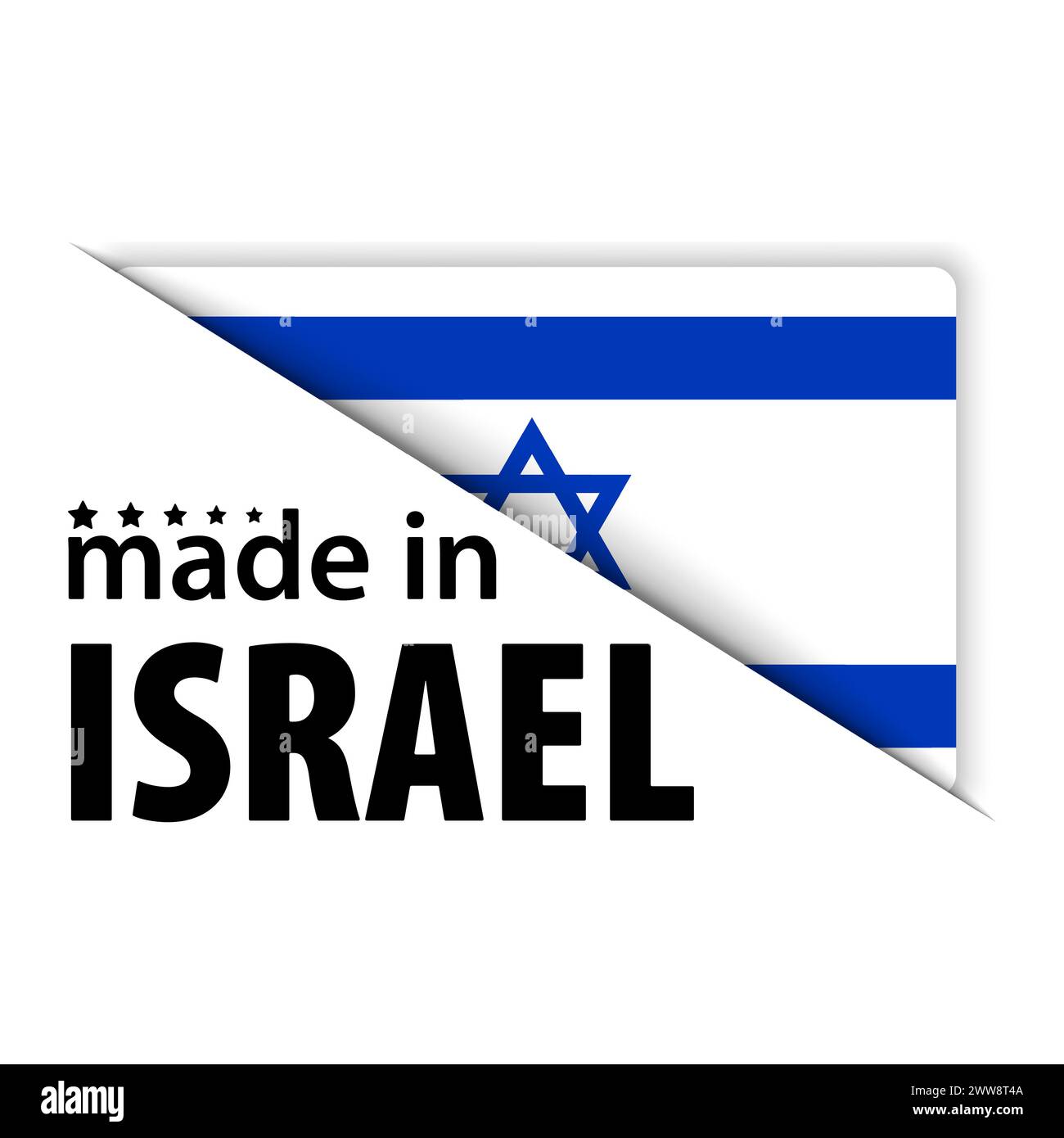 Made in Israel Grafik und Label. Element der Wirkung für die Verwendung, die Sie daraus machen möchten. Stock Vektor