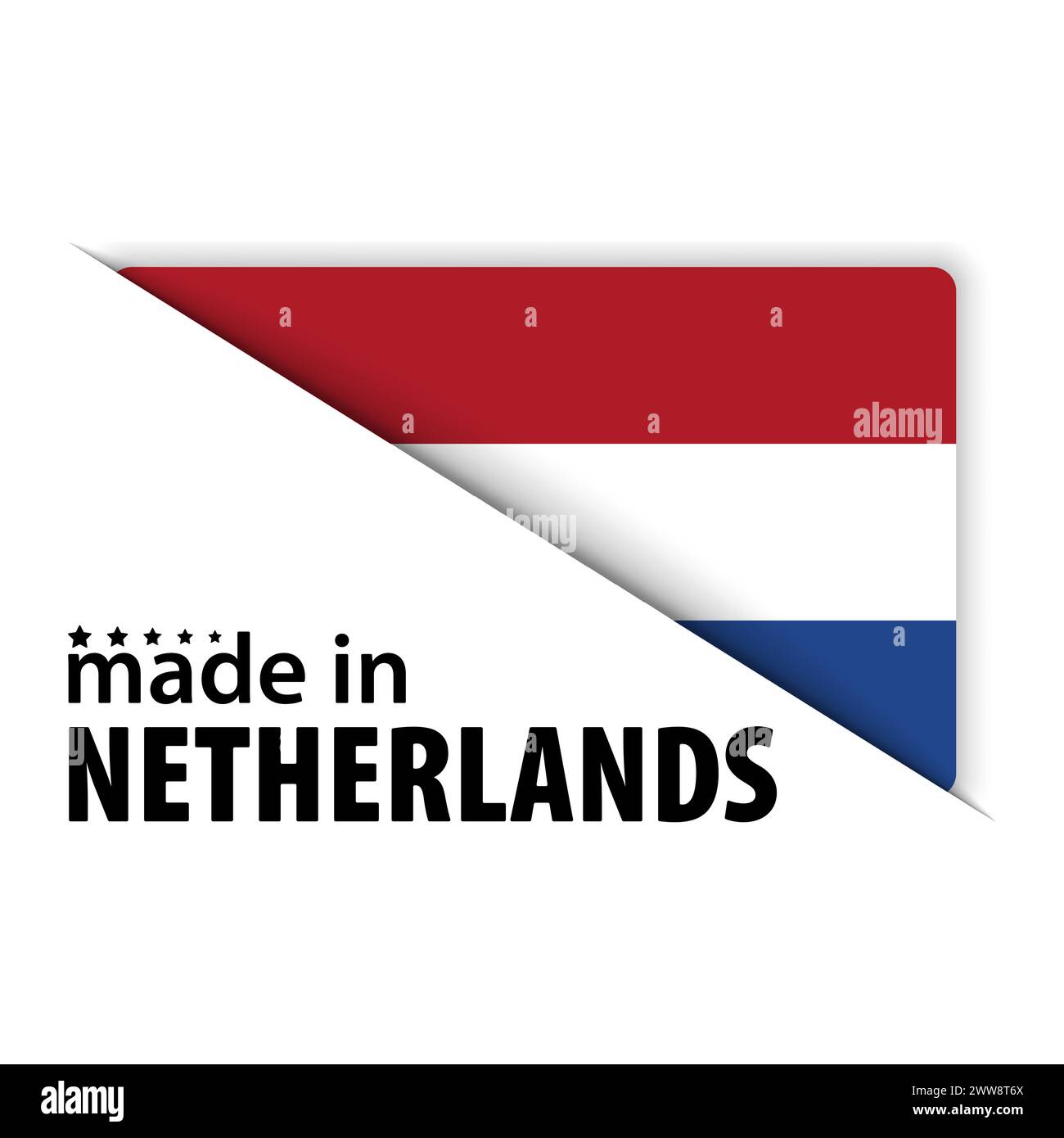 Made in Netherlands Grafik und Label. Element der Wirkung für die Verwendung, die Sie daraus machen möchten. Stock Vektor