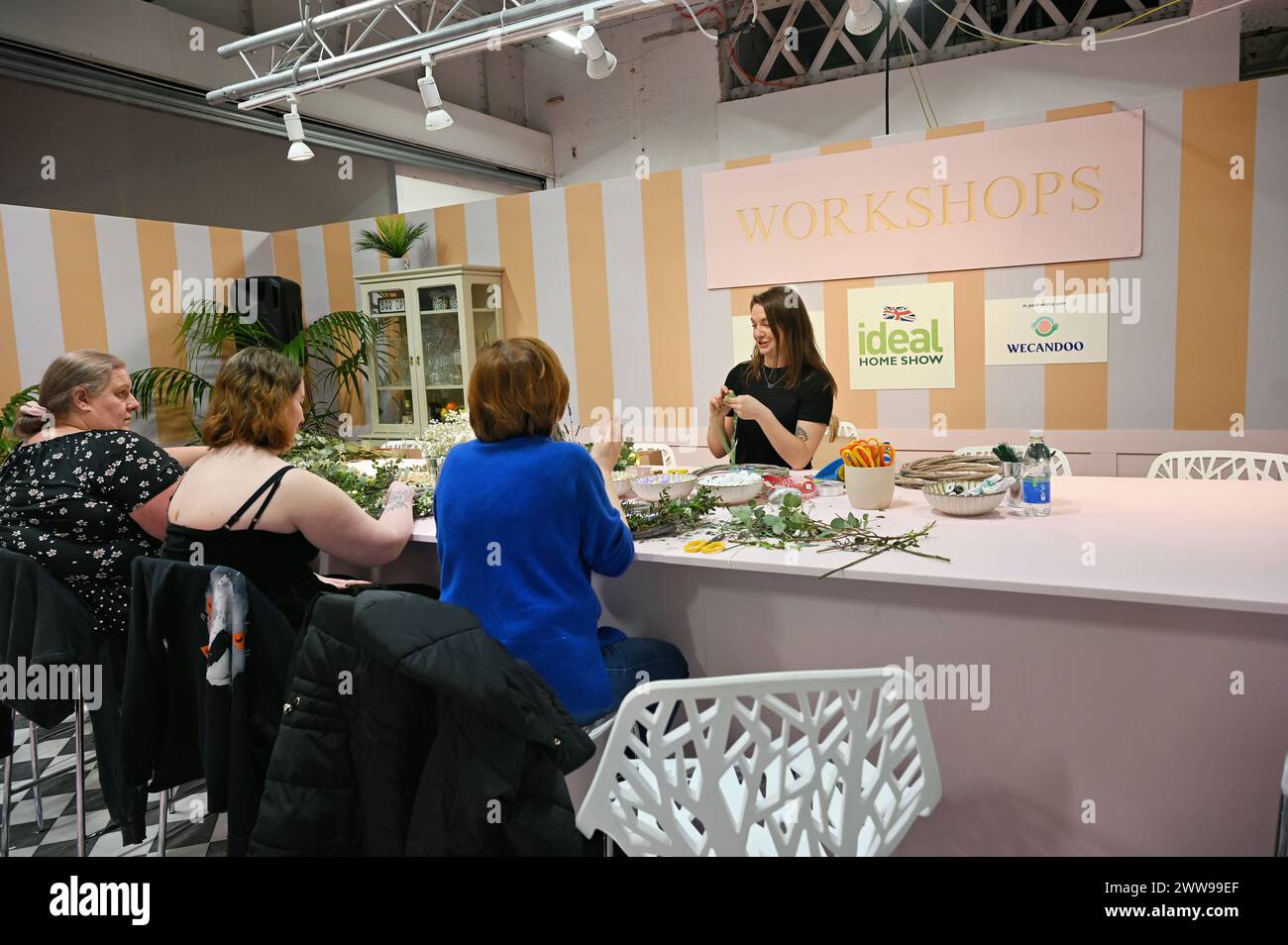 London, Großbritannien. März 2024. Workshops bei der ideal Home Show - Eröffnungstag im Frühjahr Ostern im Olympia, London, Großbritannien. Quelle: Siehe Li/Picture Capital/Alamy Live News Stockfoto