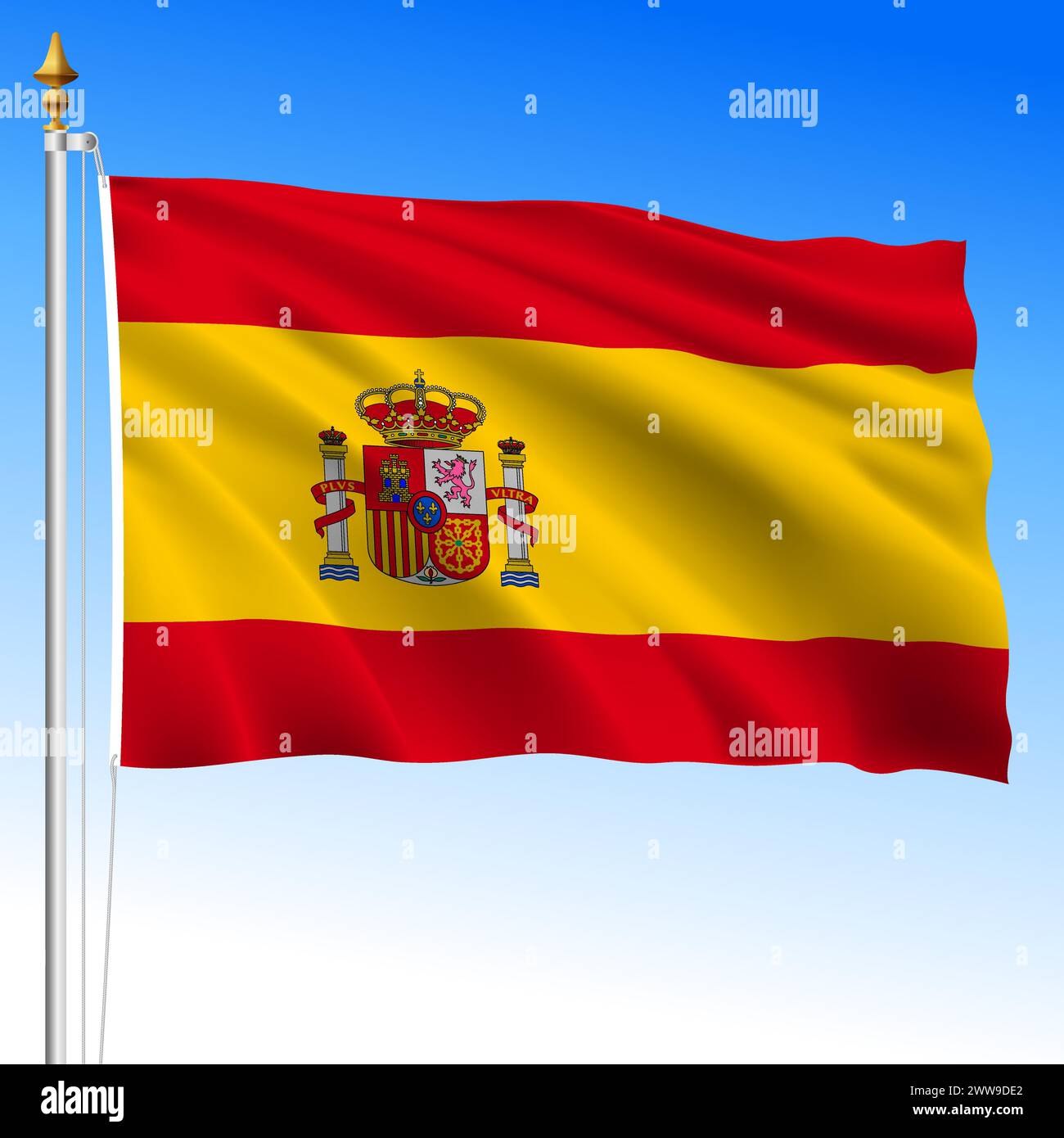 Spanische nationale Flagge, Europäische Union, Vektor-Illustration Stock Vektor