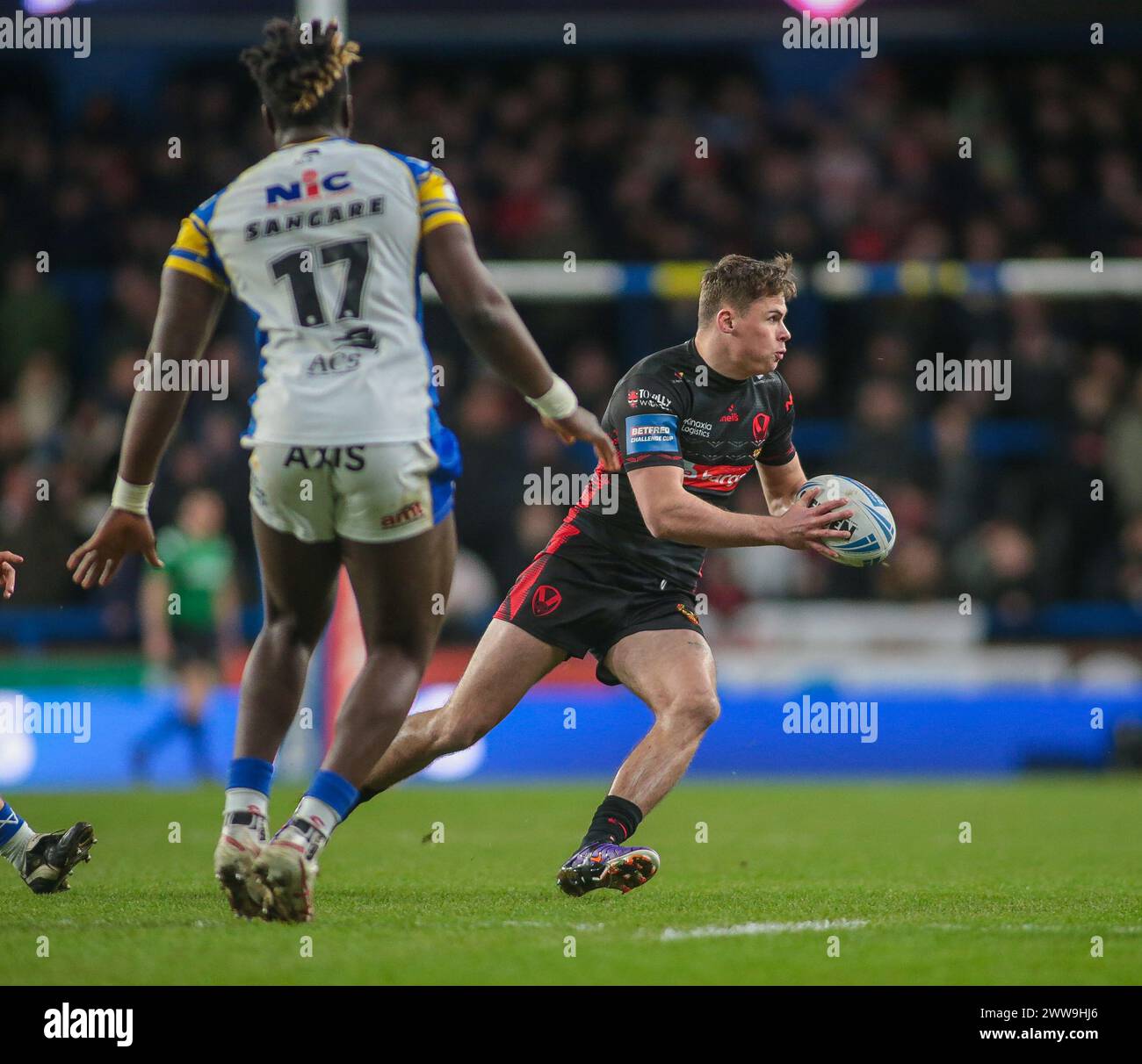 Leeds, Großbritannien. März 2024. *** Jack Welsby spielt am 22. März 2024 im Headingley Stadium in Leeds, UK, das Spiel der Super League zwischen Leeds Rhinos und St Helens. Foto von Simon Hall. Nur redaktionelle Verwendung, Lizenz für kommerzielle Nutzung erforderlich. Keine Verwendung bei Wetten, Spielen oder Publikationen eines einzelnen Clubs/einer Liga/eines Spielers. Quelle: UK Sports Pics Ltd/Alamy Live News Stockfoto