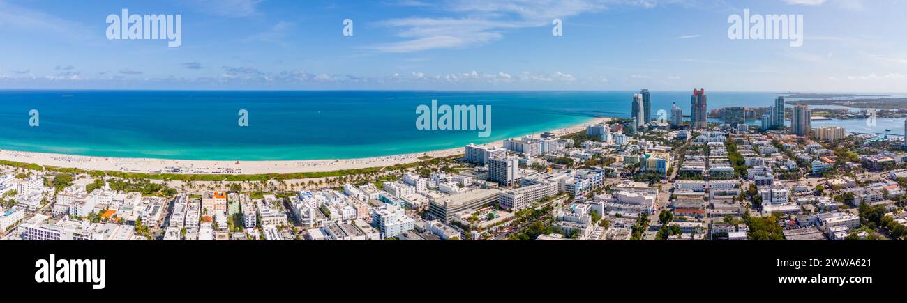 Luftpanorama Miami Beach Spring Break 2024 Stockfoto