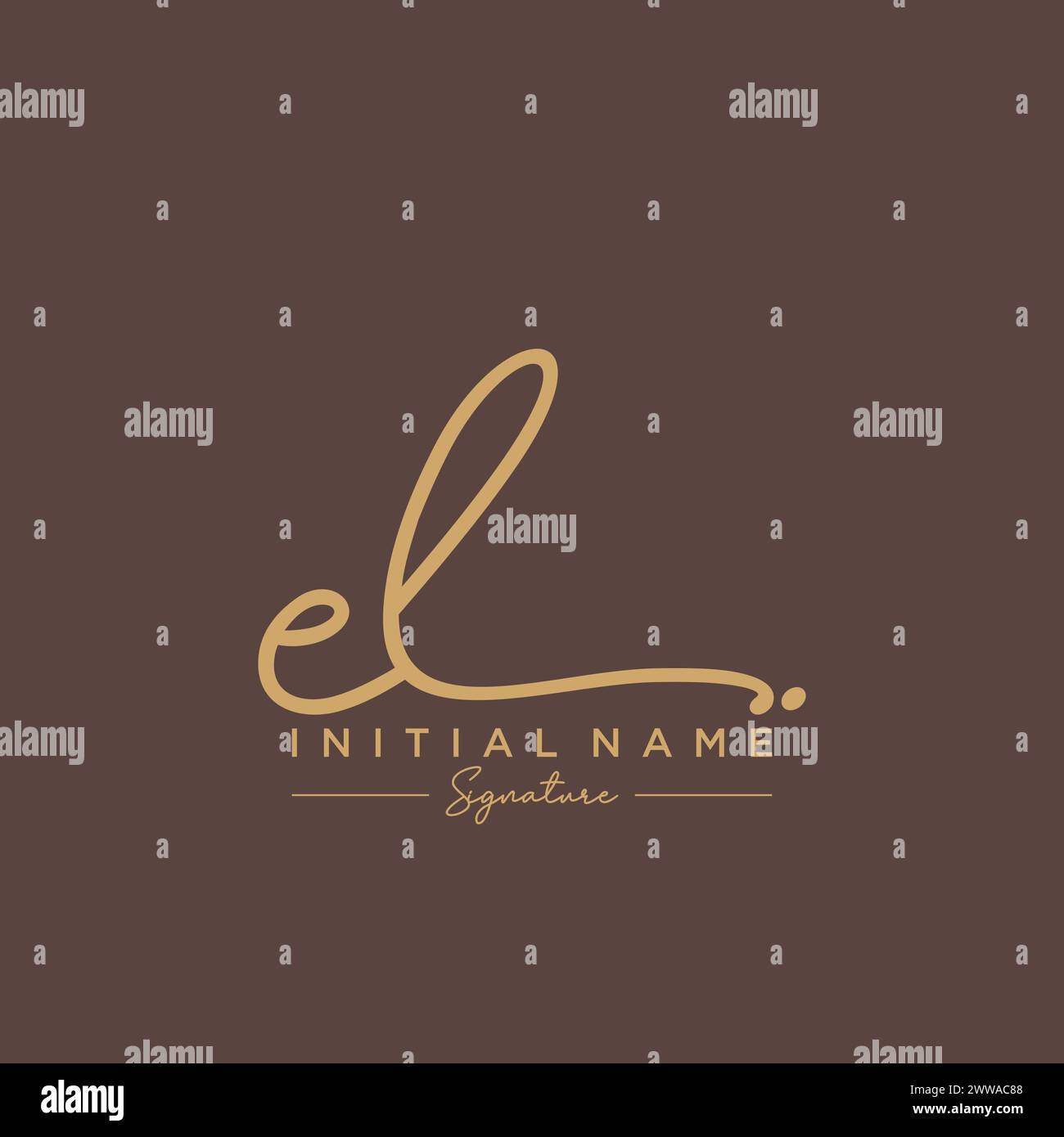 EL Signature Logo Template Vektor Stock Vektor