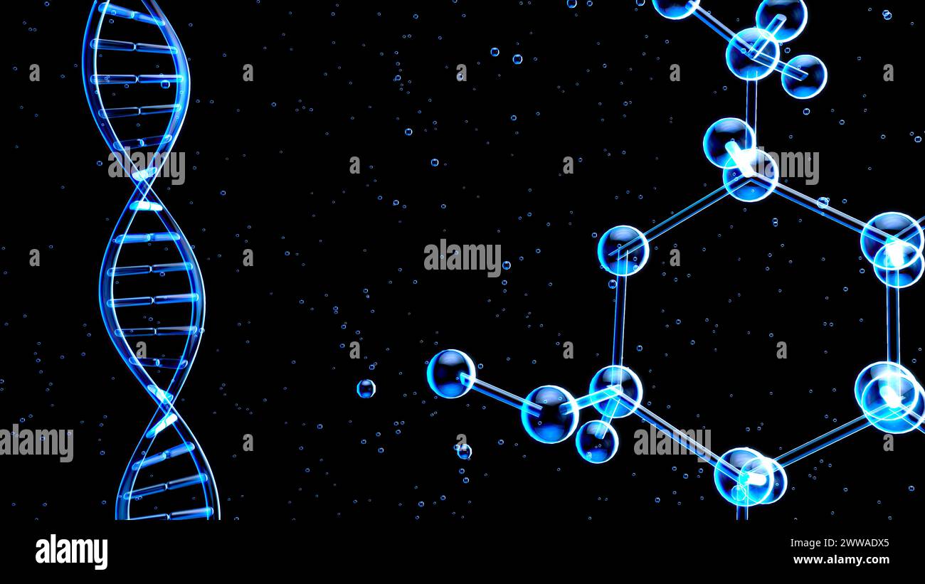 Molekularbiologie, konzeptuelle Illustration. Stockfoto