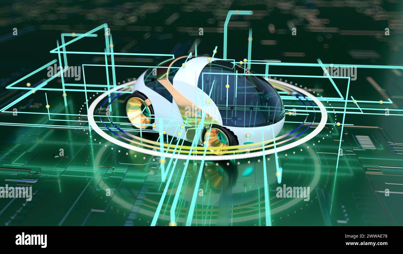 Futuristisches Fahrzeugdesign, Illustration. Stockfoto