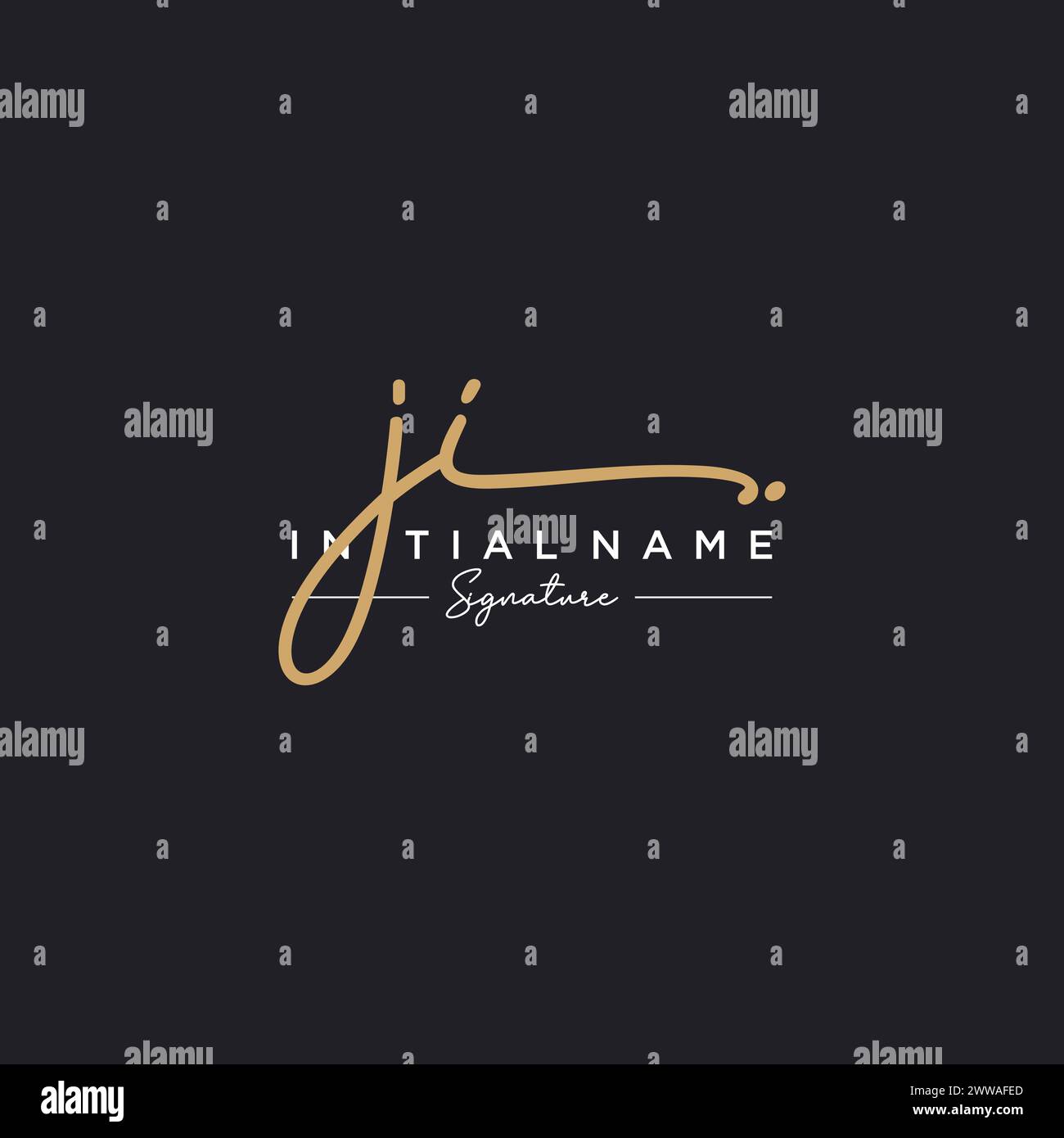 JI-Signatur-Logo-Vorlagenvektor Stock Vektor